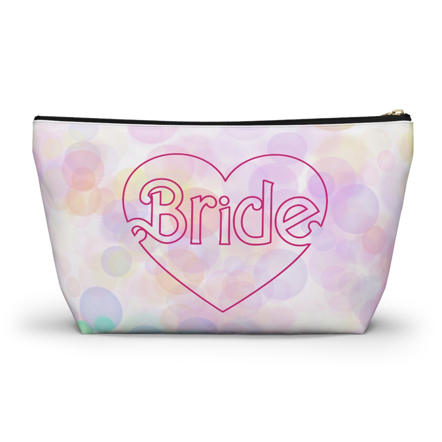 Brides Bokeh Heart Accessory Pouch w T-bottom