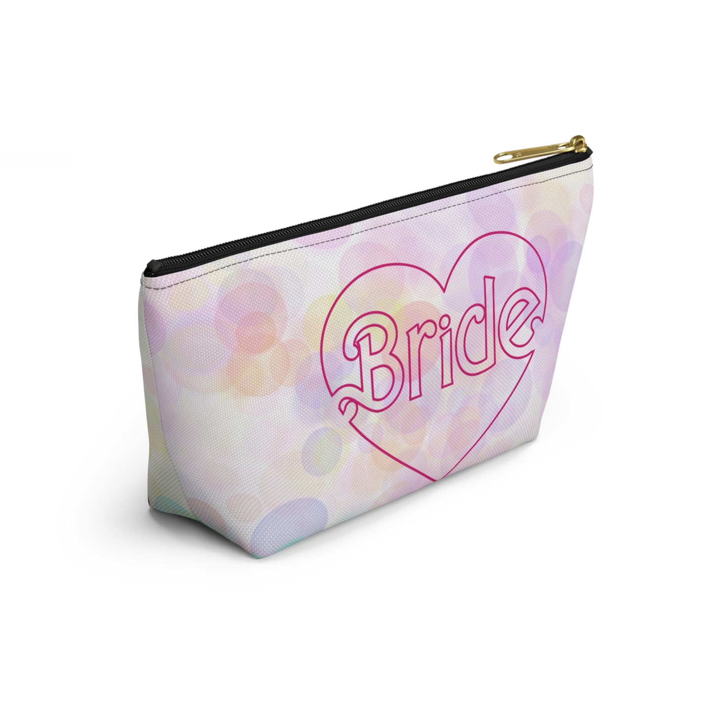 Brides Bokeh Heart Accessory Pouch w T-bottom