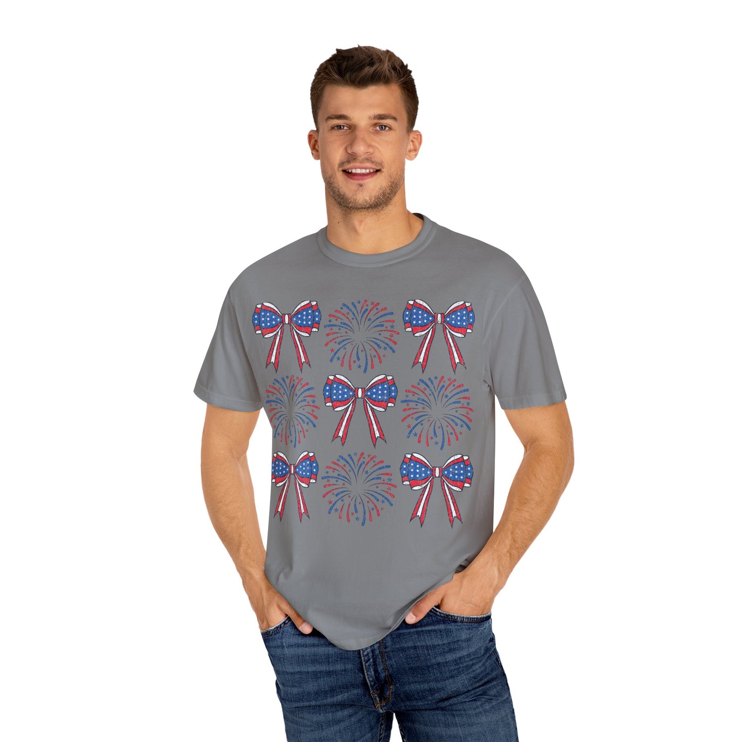 Coquette Bows TShirt, America tee, Patriotic Tee, 4th of July Shirt, Independence Day Tshirt