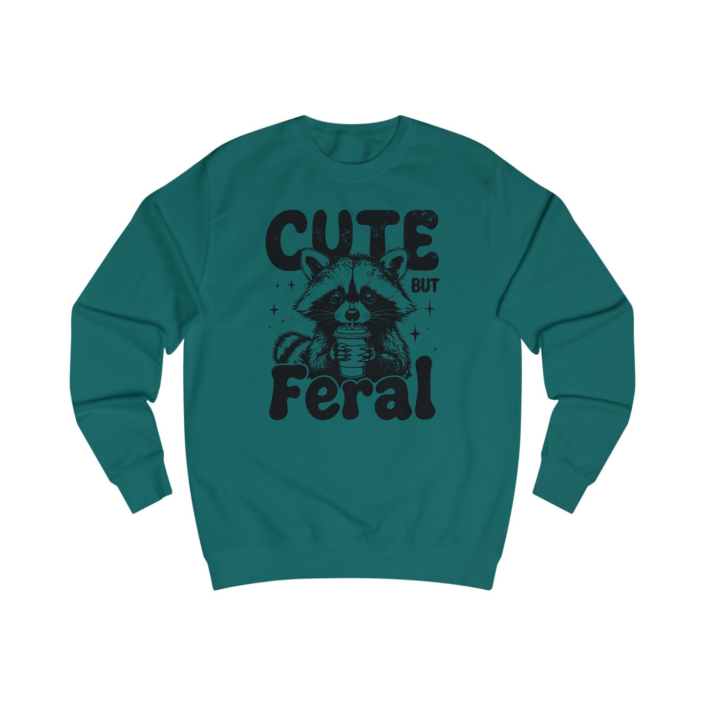 Raccoon Sweatshirt, Cute but Feral, Unisex Jumper, Funny Animal Shirt, Cozy Pullover, Wildlife Lover Gift