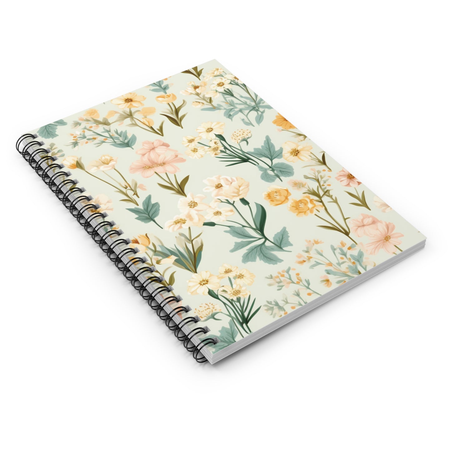 Pastel Floral Spiral Notebook - Ruled Line