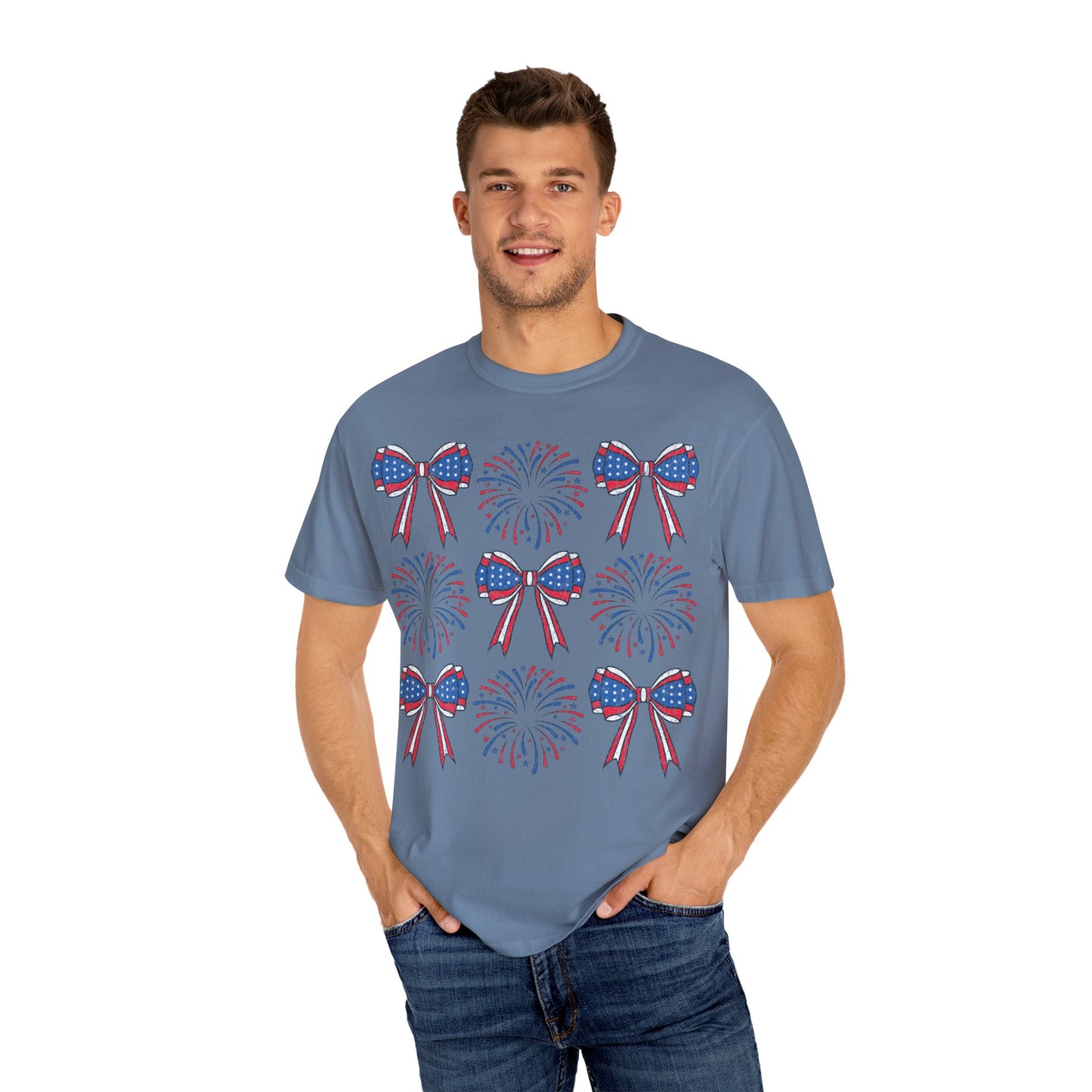 Coquette Bows TShirt, America tee, Patriotic Tee, 4th of July Shirt, Independence Day Tshirt