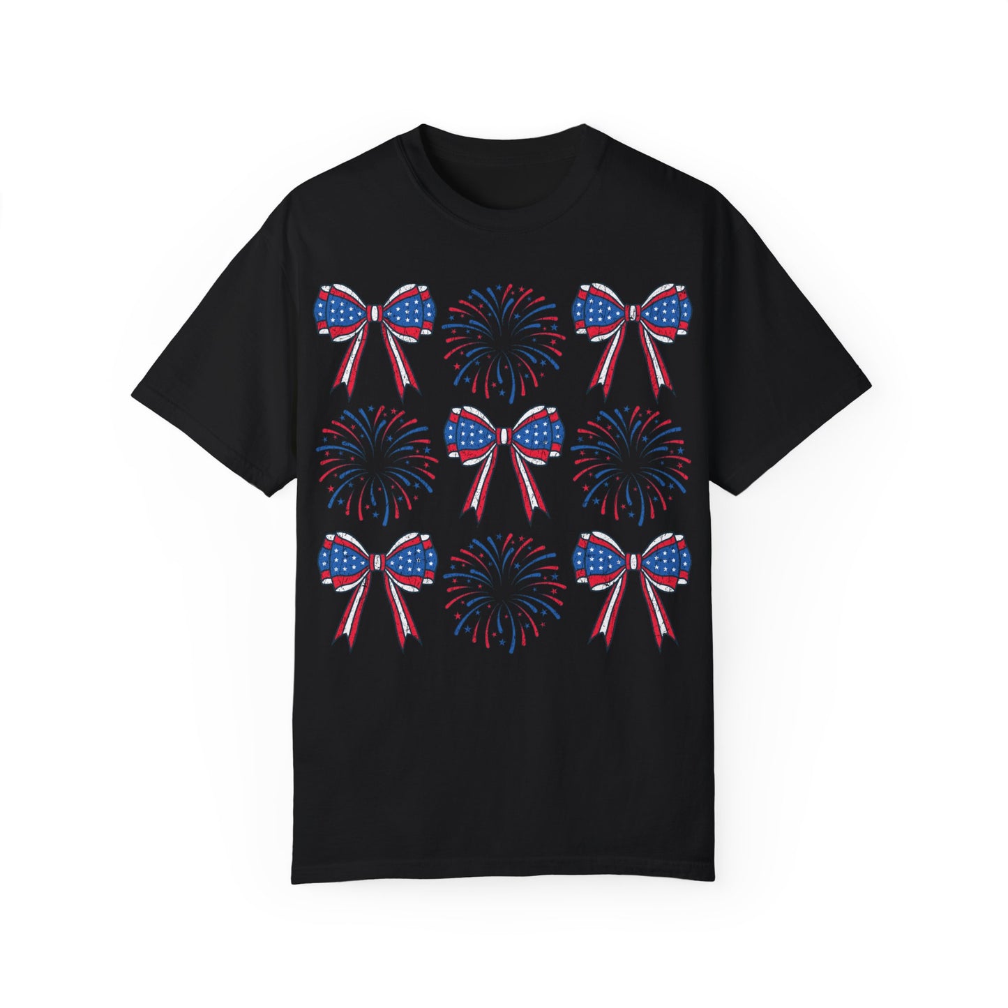 Coquette Bows TShirt, America tee, Patriotic Tee, 4th of July Shirt, Independence Day Tshirt
