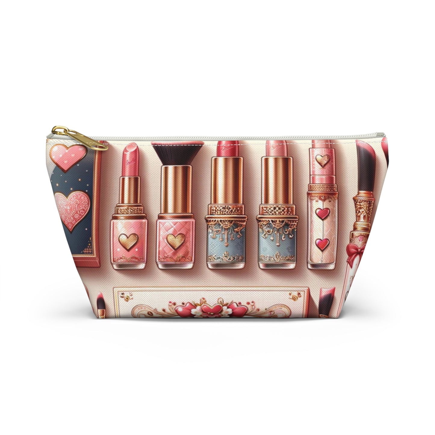 Chic Coquette Beauty Accessory T-Bottom Pouch Feminine Style Makeup Essentials Lipstick Palette Coquette Beauty Makeup Kit