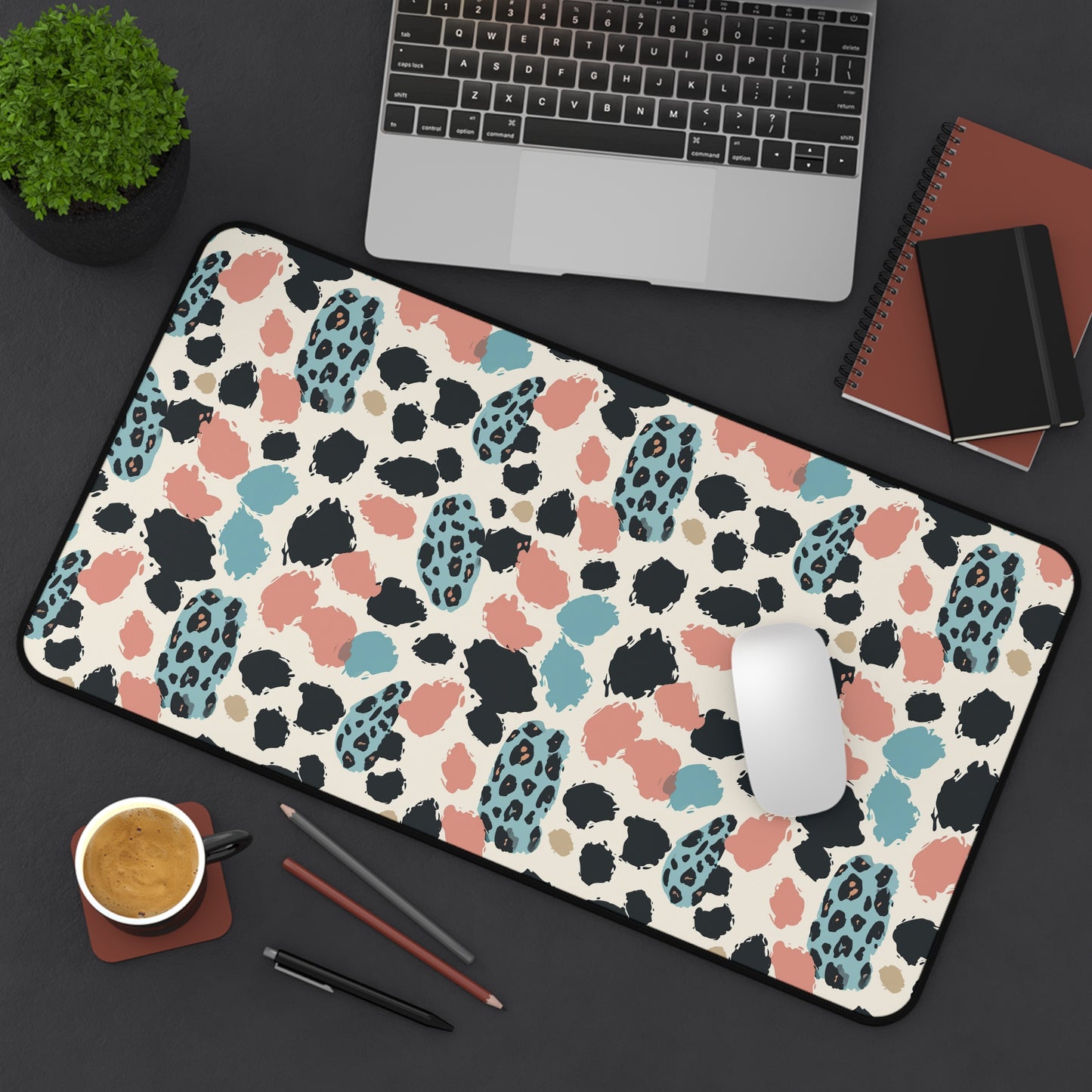 Abstract Animal Print Desk Mat