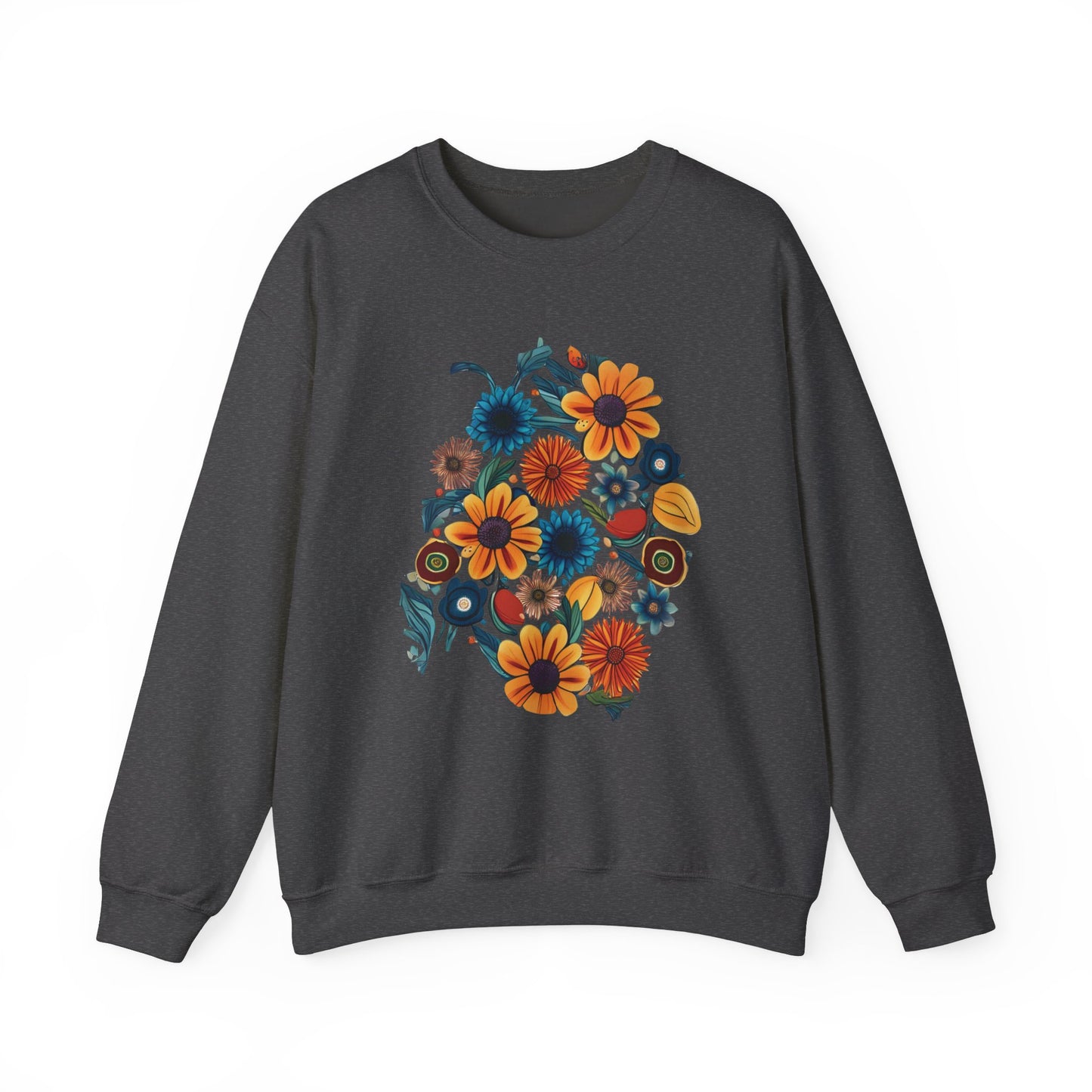 Bohemian Fall Floral Unisex Heavy Blend™ Crewneck Sweatshirt
