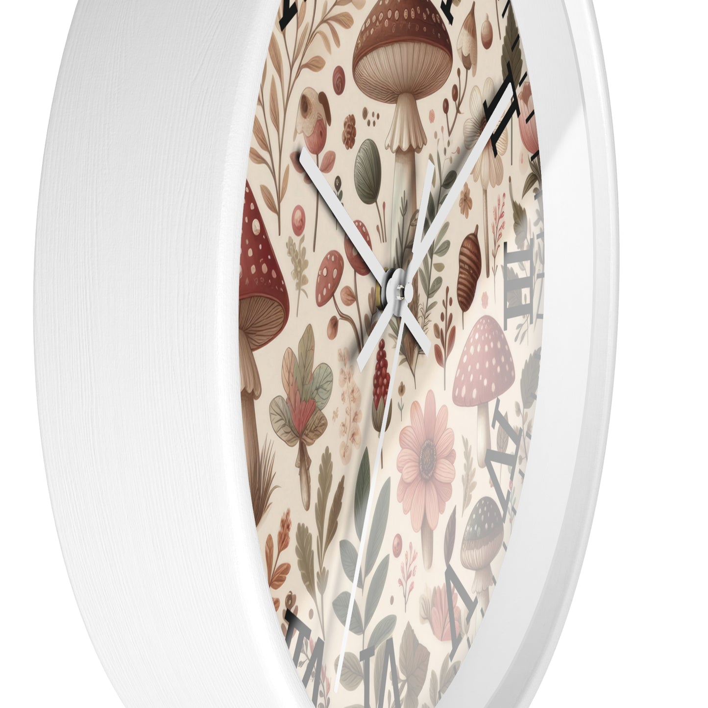 Botanical Mushroom Wall Clock, Nature Themed Clock, Botanical Wall Clock, Unique Wall Clock