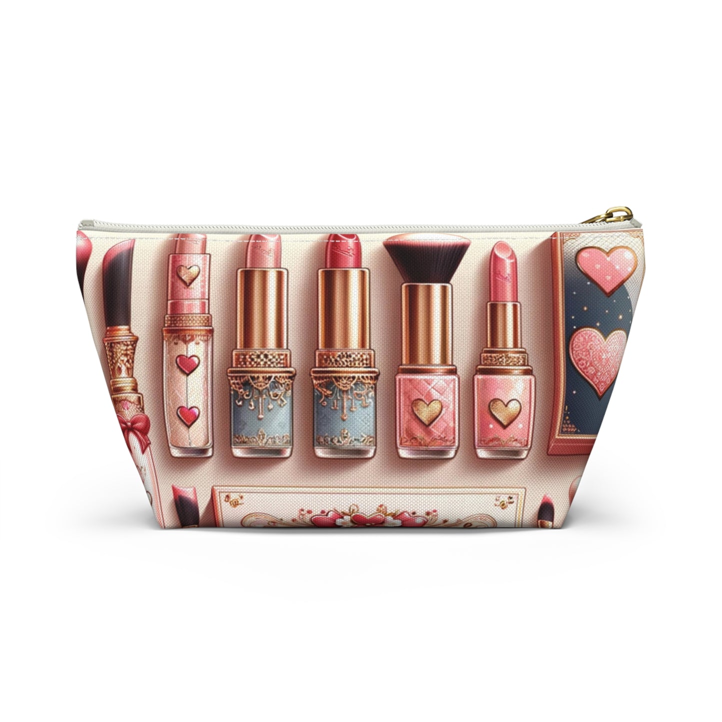 Chic Coquette Beauty Accessory T-Bottom Pouch Feminine Style Makeup Essentials Lipstick Palette Coquette Beauty Makeup Kit