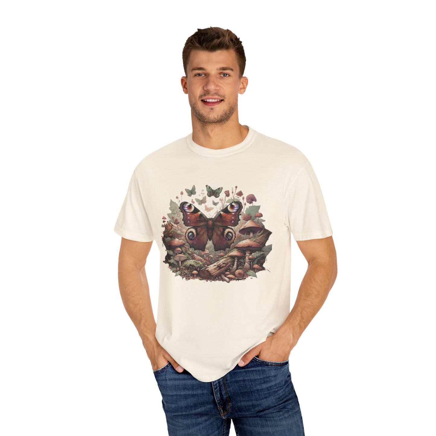 Mystical Goblincore Moth & Mushroom Shirt | Fairycore Whimsigoth Tee | Earth Day Entomology | Animal Kingdom