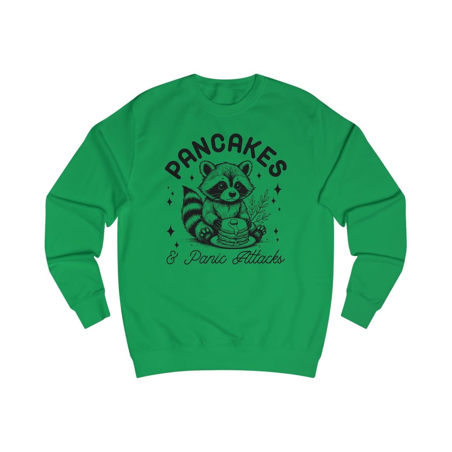 Whimsical Raccoon Sweatshirt, Pancakes and Panic Attacks, Cozy Jumper, Funny Animal Top, Cute Sweater, Gift for Raccoon Lovers