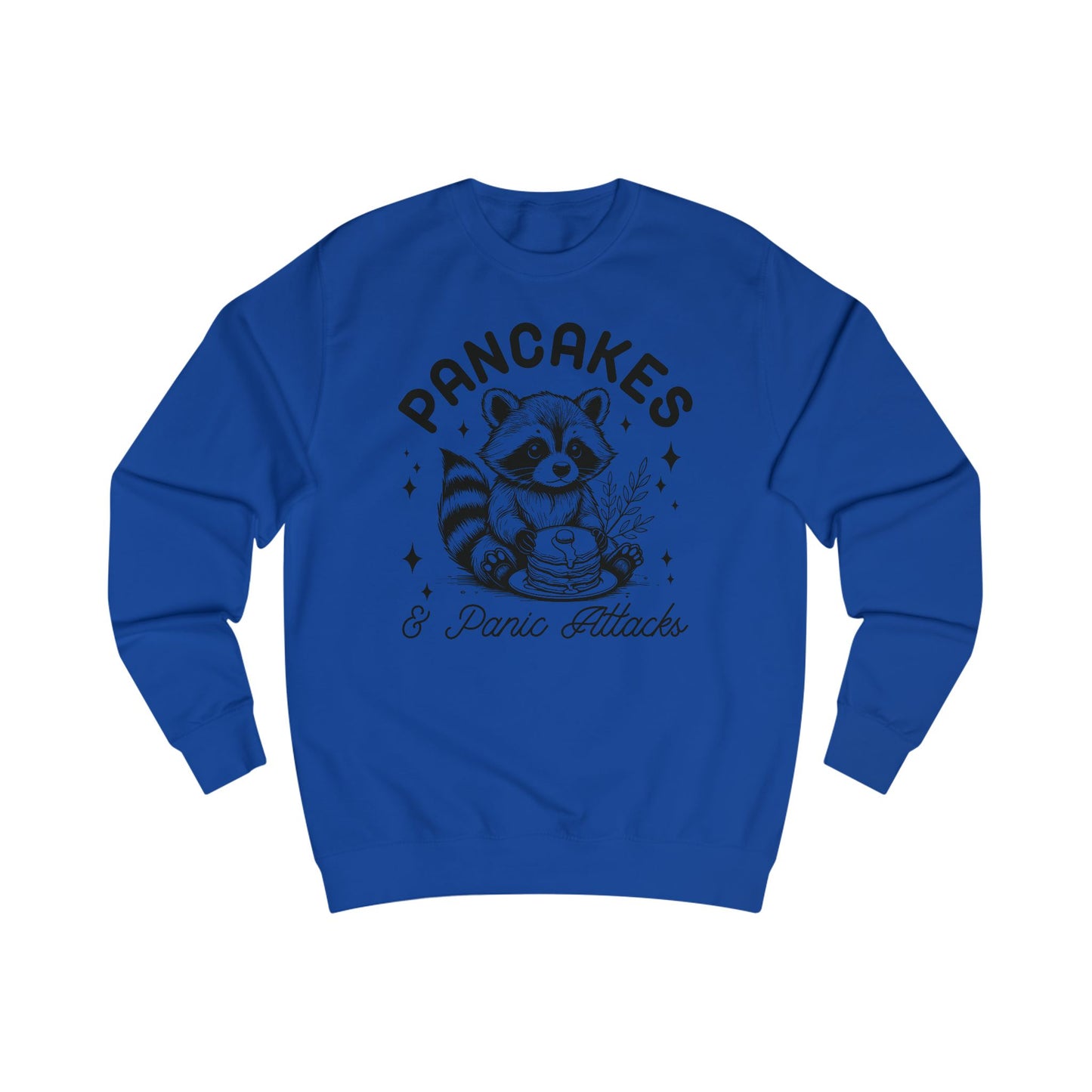 Whimsical Raccoon Sweatshirt, Pancakes and Panic Attacks, Cozy Jumper, Funny Animal Top, Cute Sweater, Gift for Raccoon Lovers