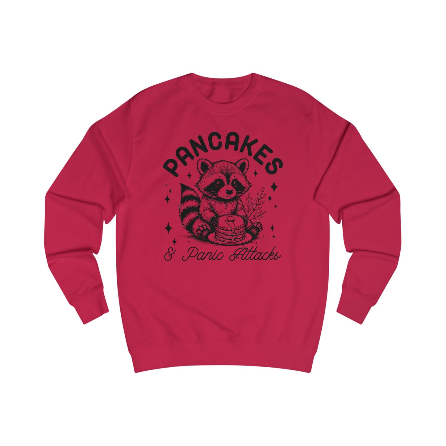 Whimsical Raccoon Sweatshirt, Pancakes and Panic Attacks, Cozy Jumper, Funny Animal Top, Cute Sweater, Gift for Raccoon Lovers