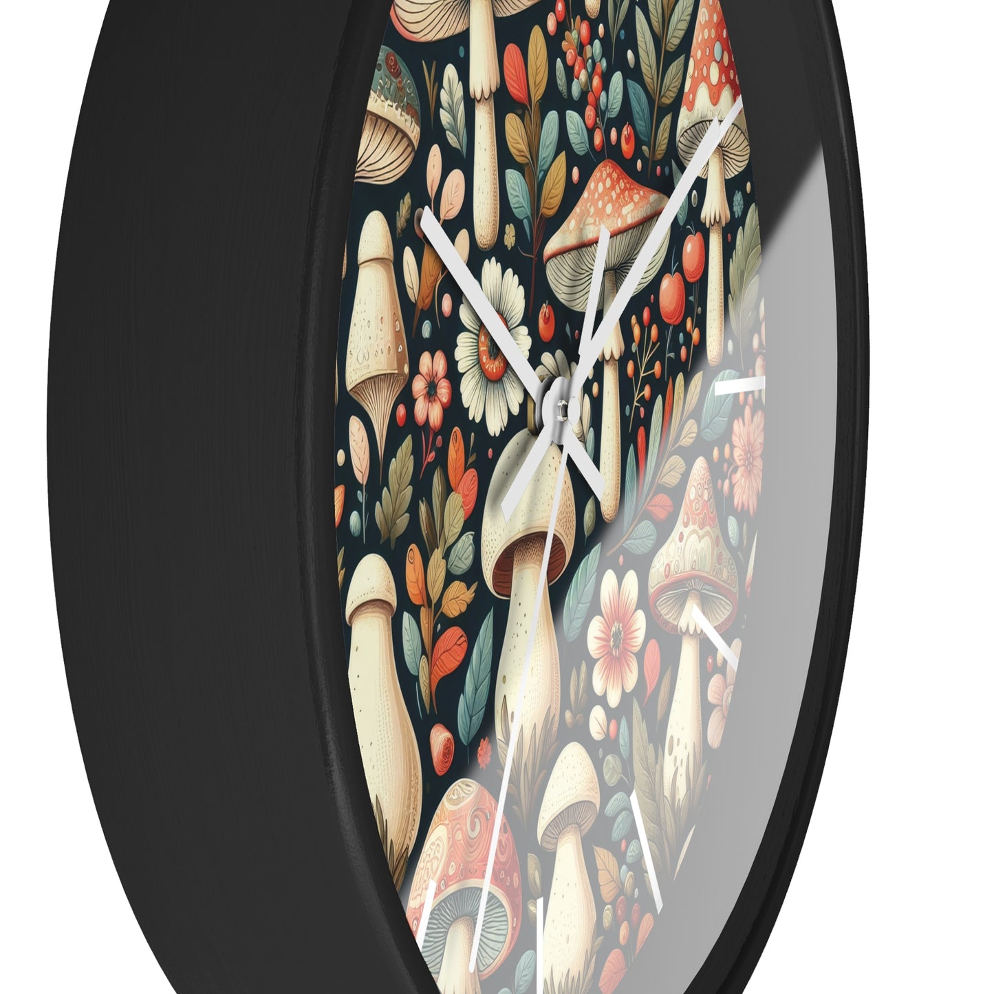 Botanical Mushroom Wall Clock, Nature Themed Clock, Botanical Wall Clock, Unique Wall Clock