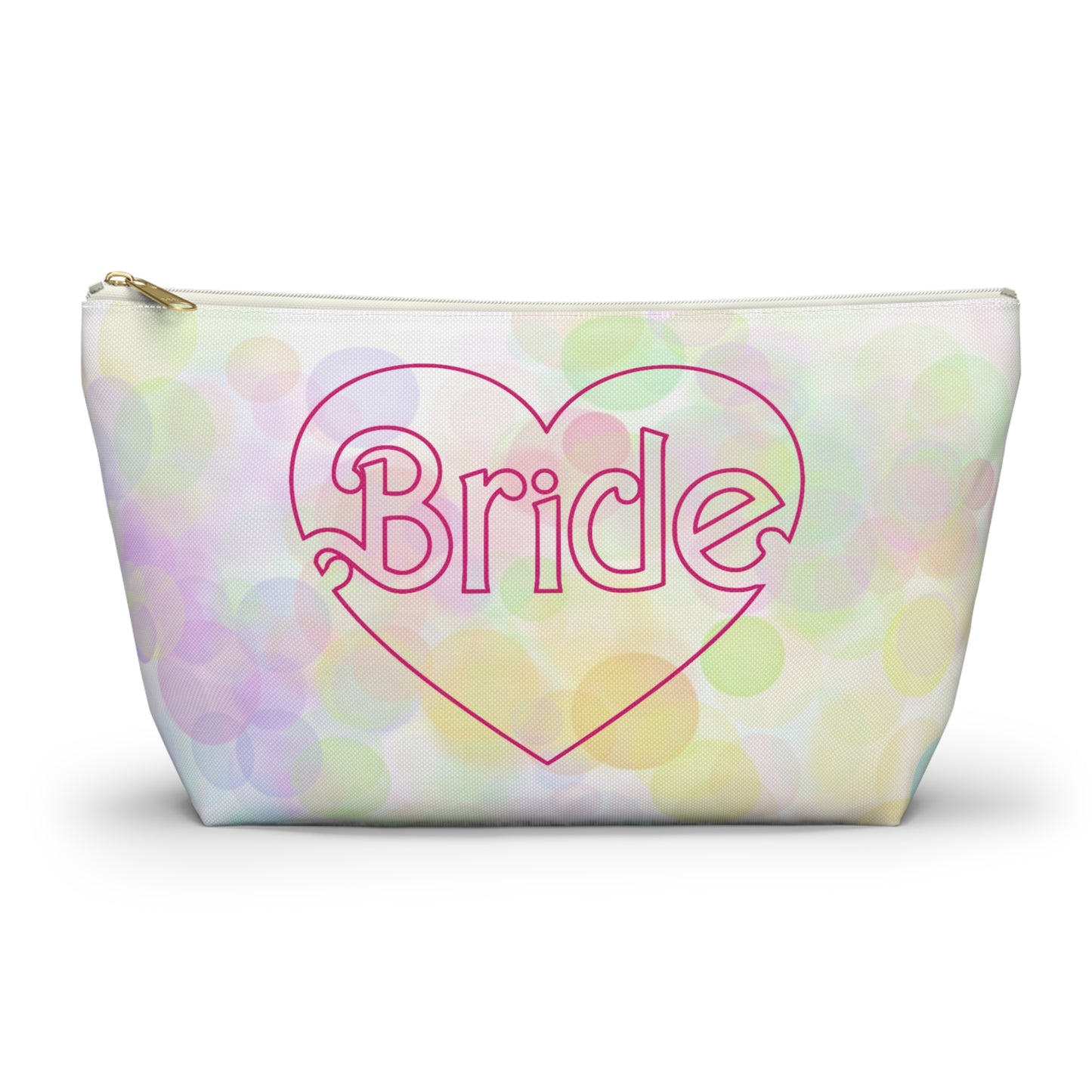 Brides Bokeh Heart Accessory Pouch w T-bottom