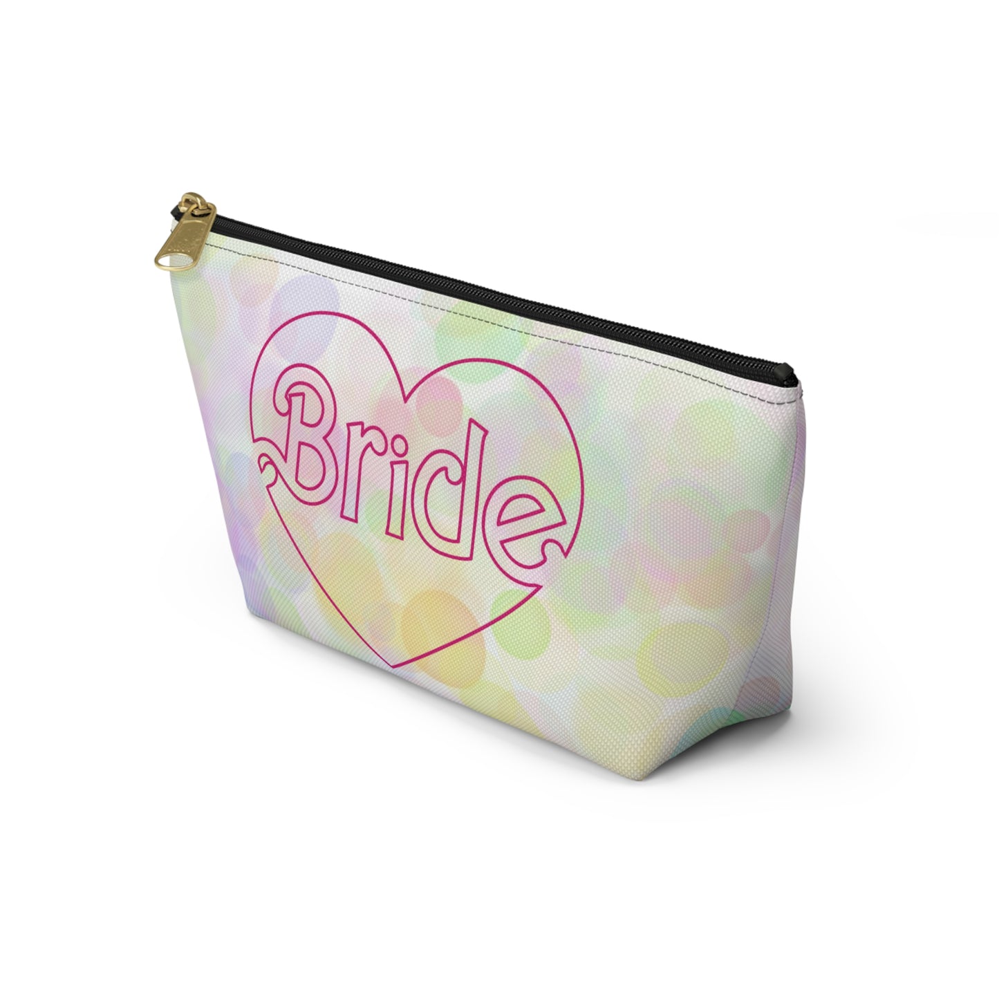 Brides Bokeh Heart Accessory Pouch w T-bottom