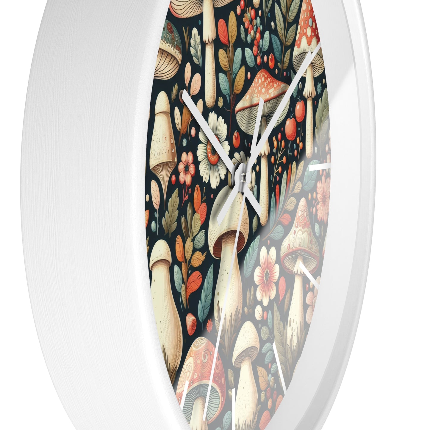 Botanical Mushroom Wall Clock, Nature Themed Clock, Botanical Wall Clock, Unique Wall Clock