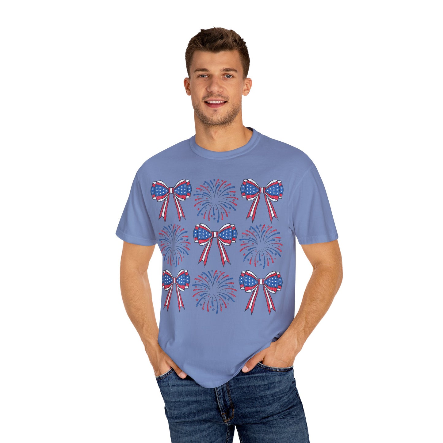 Coquette Bows TShirt, America tee, Patriotic Tee, 4th of July Shirt, Independence Day Tshirt