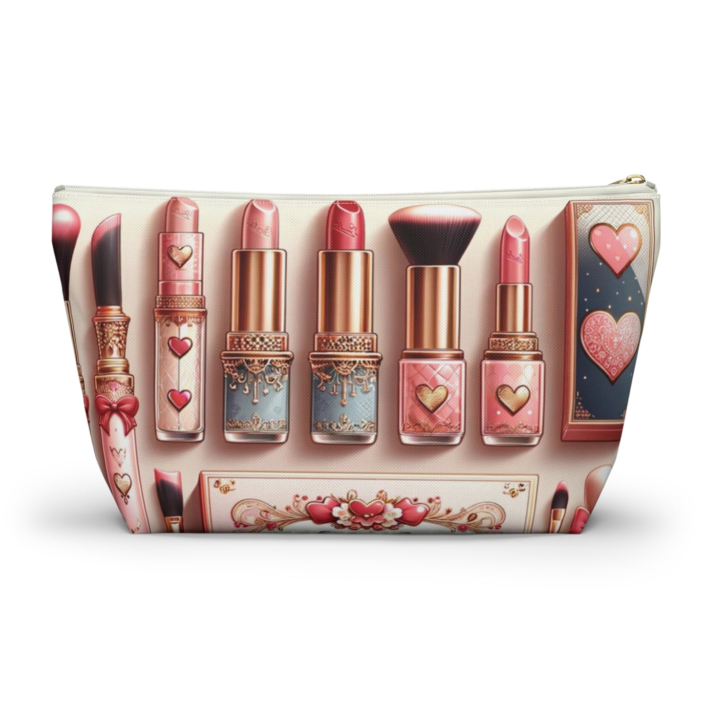 Chic Coquette Beauty Accessory T-Bottom Pouch Feminine Style Makeup Essentials Lipstick Palette Coquette Beauty Makeup Kit