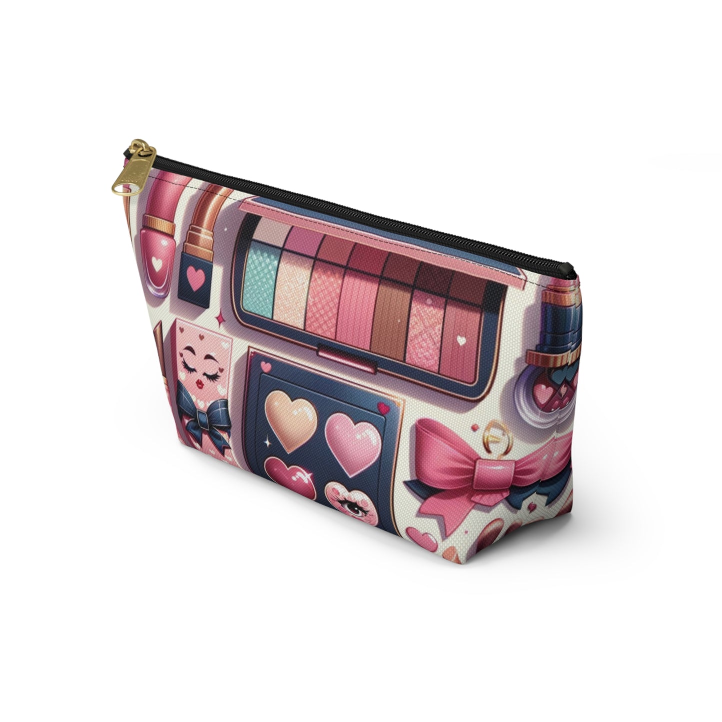 Coquette Glamour Collection Beauty Accessory T-Bottom Pouch Feminine Style Makeup Essentials Lipstick Palette Coquette Beauty Makeup Kit