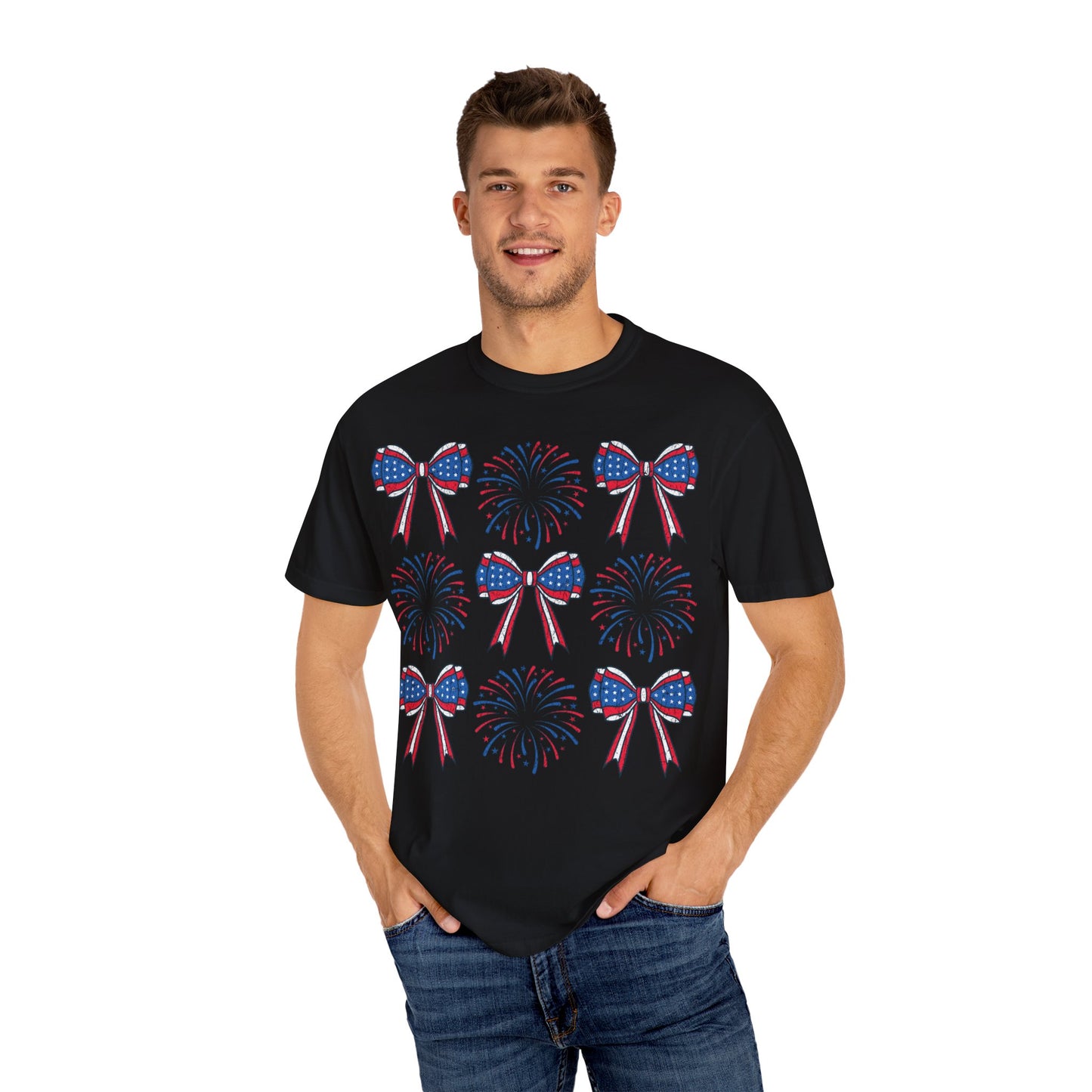 Coquette Bows TShirt, America tee, Patriotic Tee, 4th of July Shirt, Independence Day Tshirt