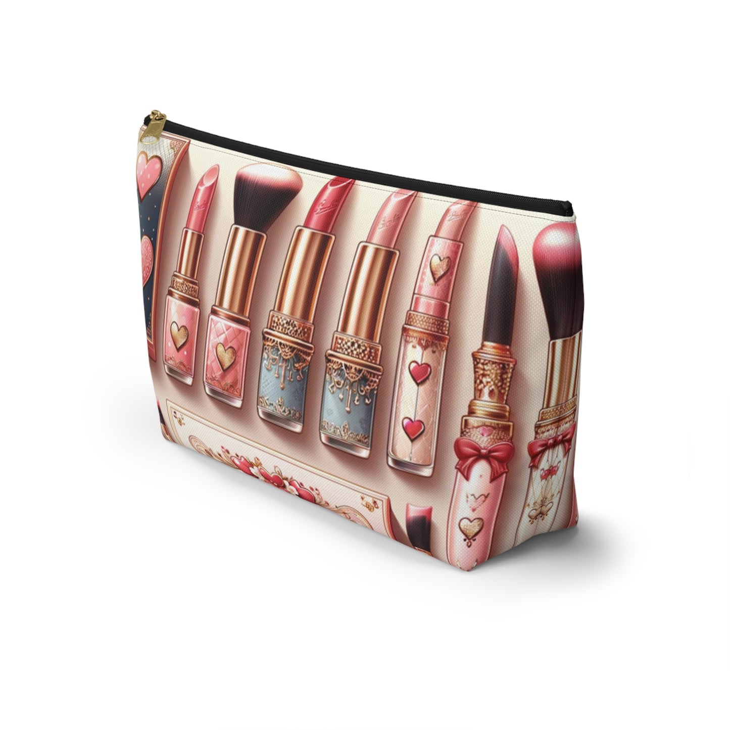 Chic Coquette Beauty Accessory T-Bottom Pouch Feminine Style Makeup Essentials Lipstick Palette Coquette Beauty Makeup Kit
