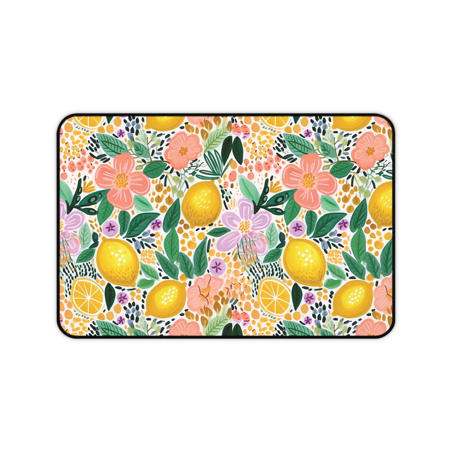 Citrus Garden Desk Mat, Whimsical Aesthetic Desk Protector, Colorful Desk Mat, Aesthetic Desk Mat, Large Desk Mat