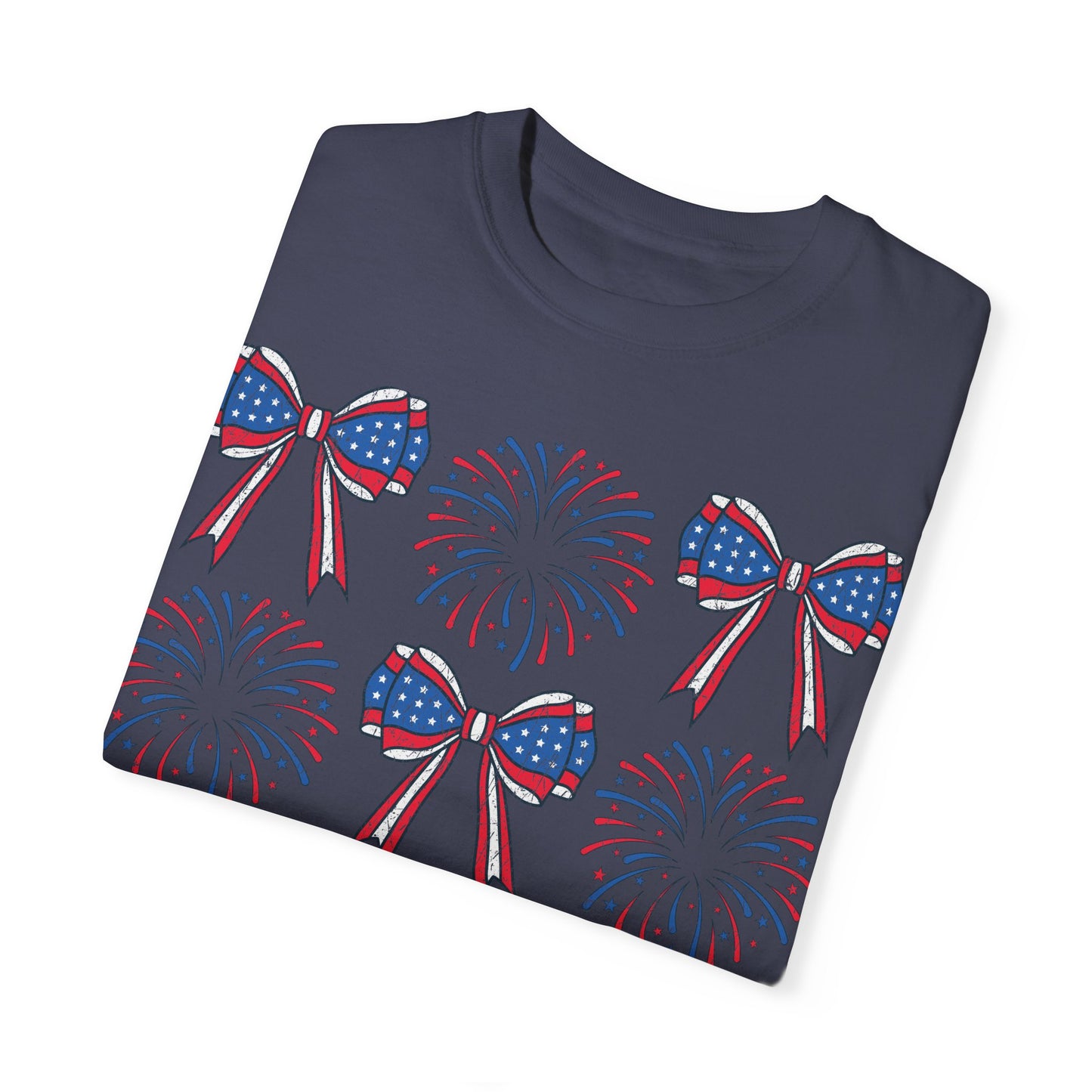 Coquette Bows TShirt, America tee, Patriotic Tee, 4th of July Shirt, Independence Day Tshirt