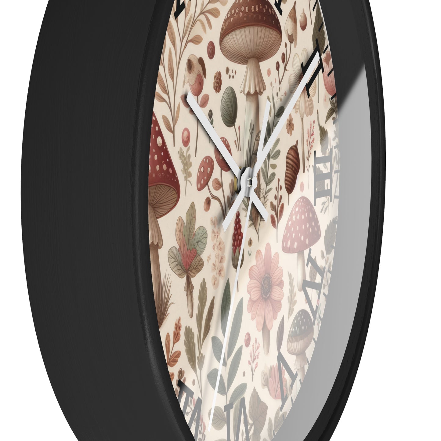 Botanical Mushroom Wall Clock, Nature Themed Clock, Botanical Wall Clock, Unique Wall Clock