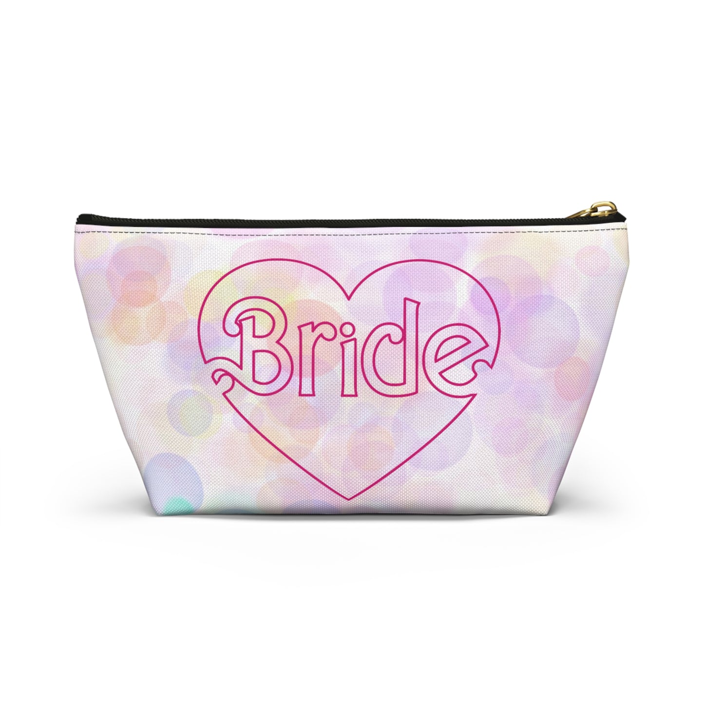 Brides Bokeh Heart Accessory Pouch w T-bottom