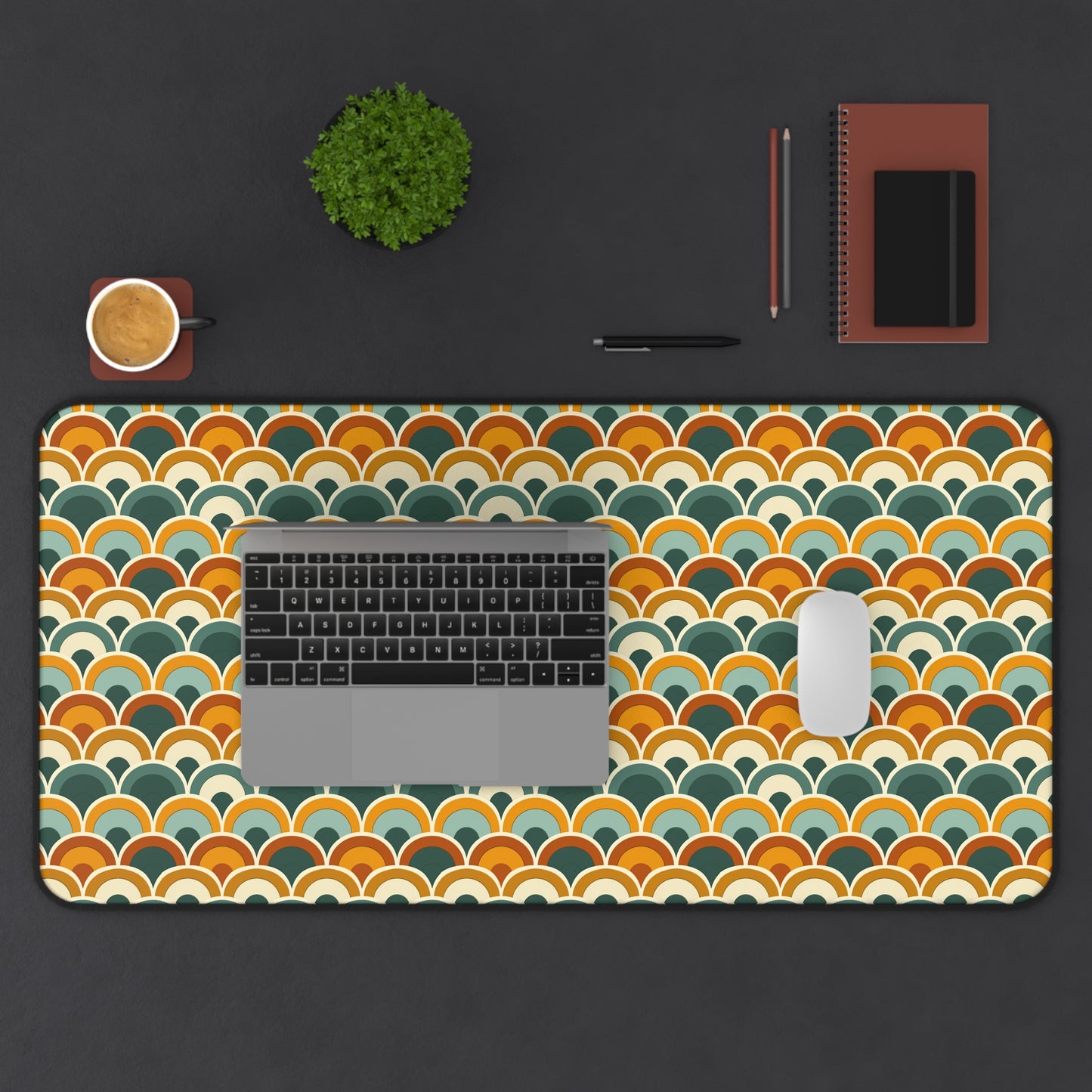 Earthy Overlapping Arches Desk Mat