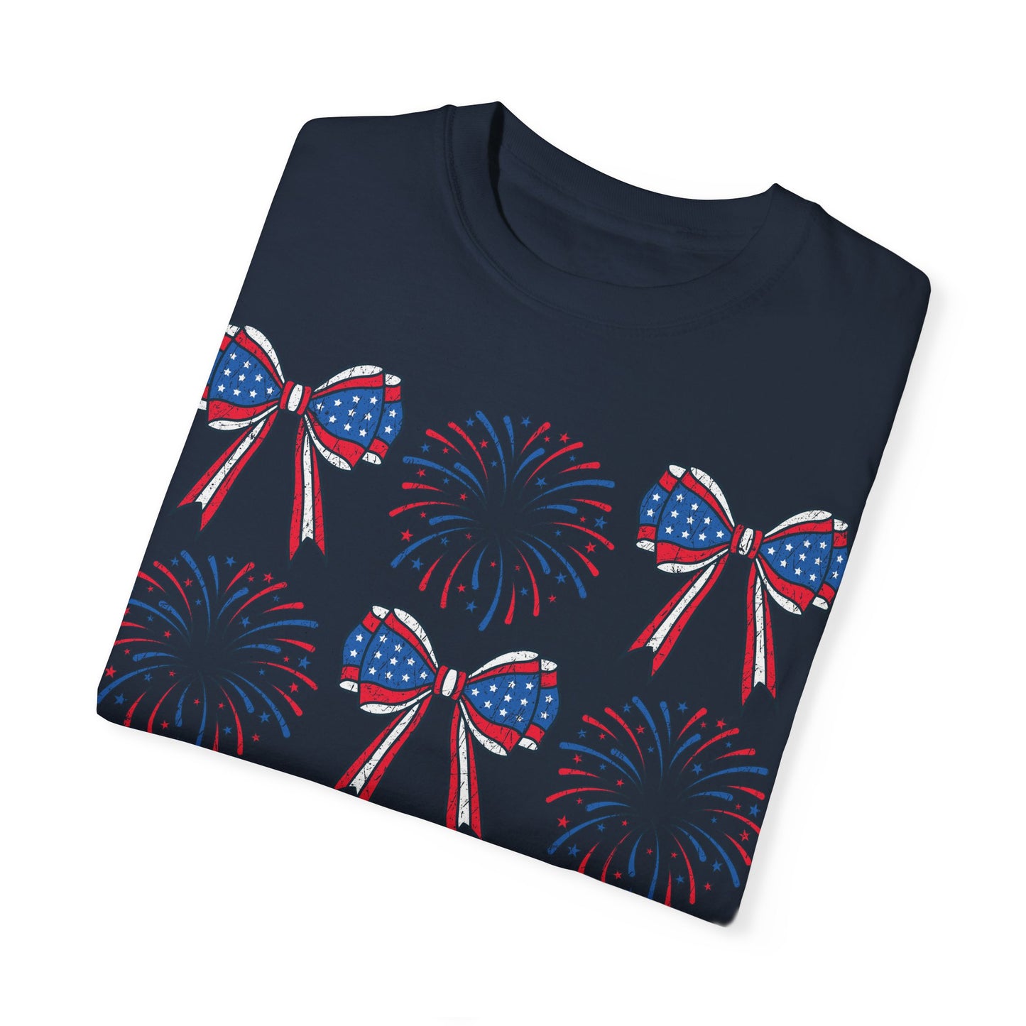 Coquette Bows TShirt, America tee, Patriotic Tee, 4th of July Shirt, Independence Day Tshirt
