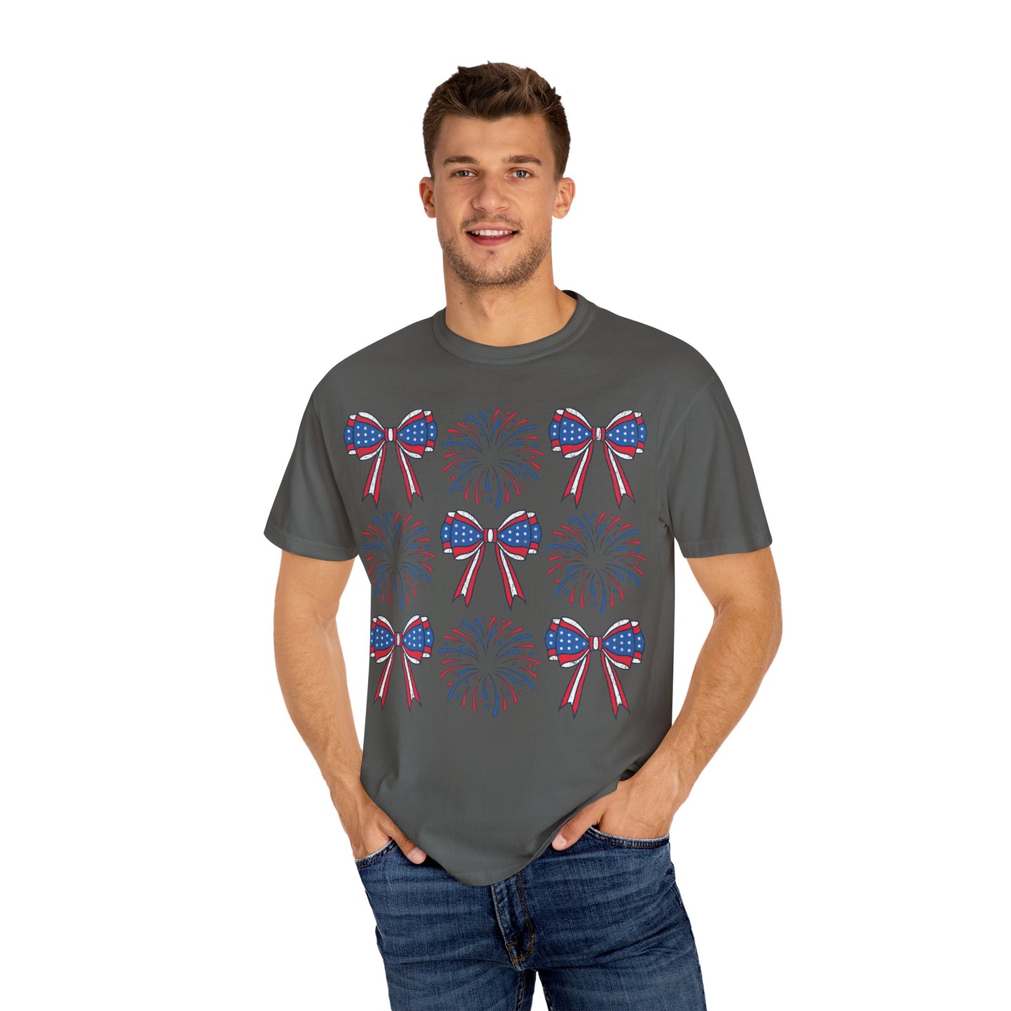 Coquette Bows TShirt, America tee, Patriotic Tee, 4th of July Shirt, Independence Day Tshirt