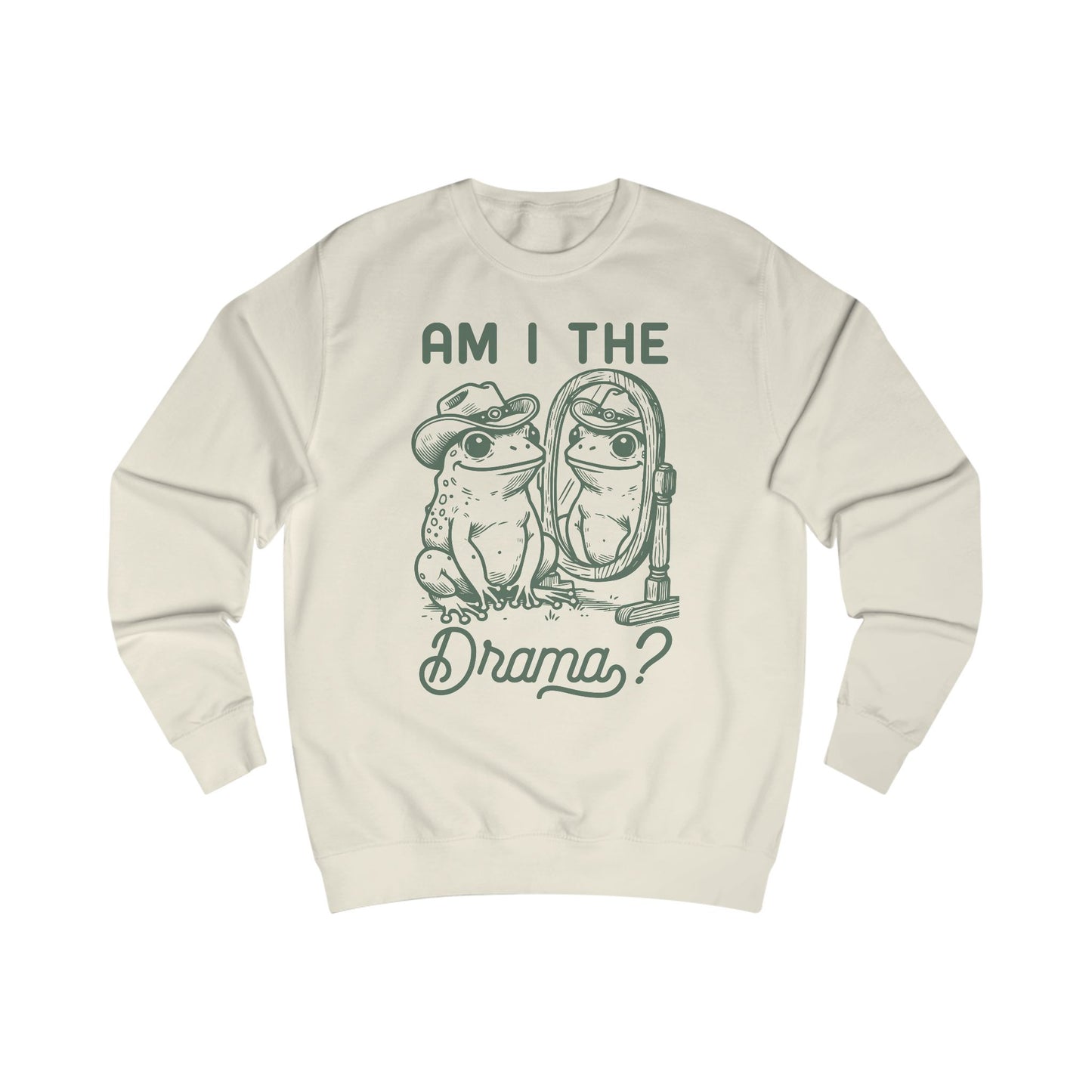 Funny Frog in Cowboy Hat Unisex Sweatshirt - Am I the Drama, Frog Lover Gift, Animal Graphic Tee, Hilarious Sweatshirt, Farm Animal Shirt