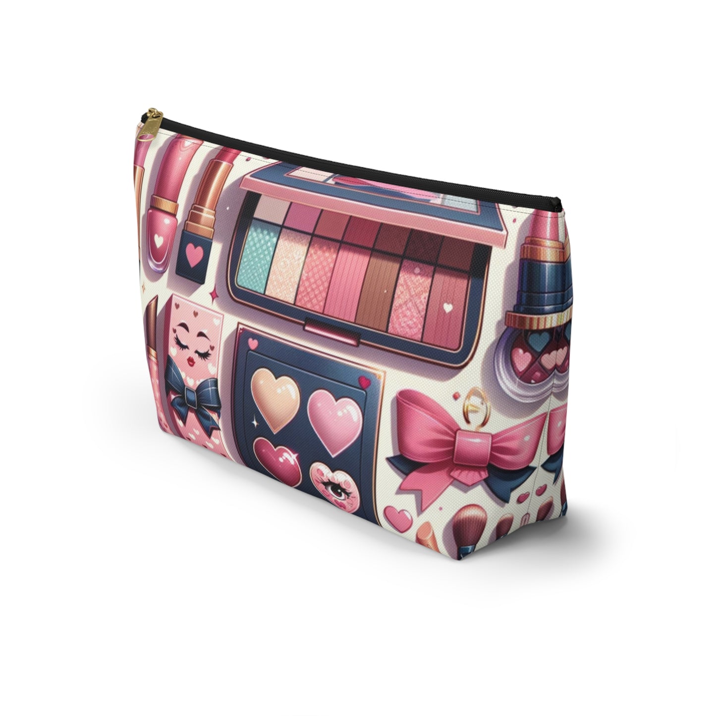 Coquette Glamour Collection Beauty Accessory T-Bottom Pouch Feminine Style Makeup Essentials Lipstick Palette Coquette Beauty Makeup Kit
