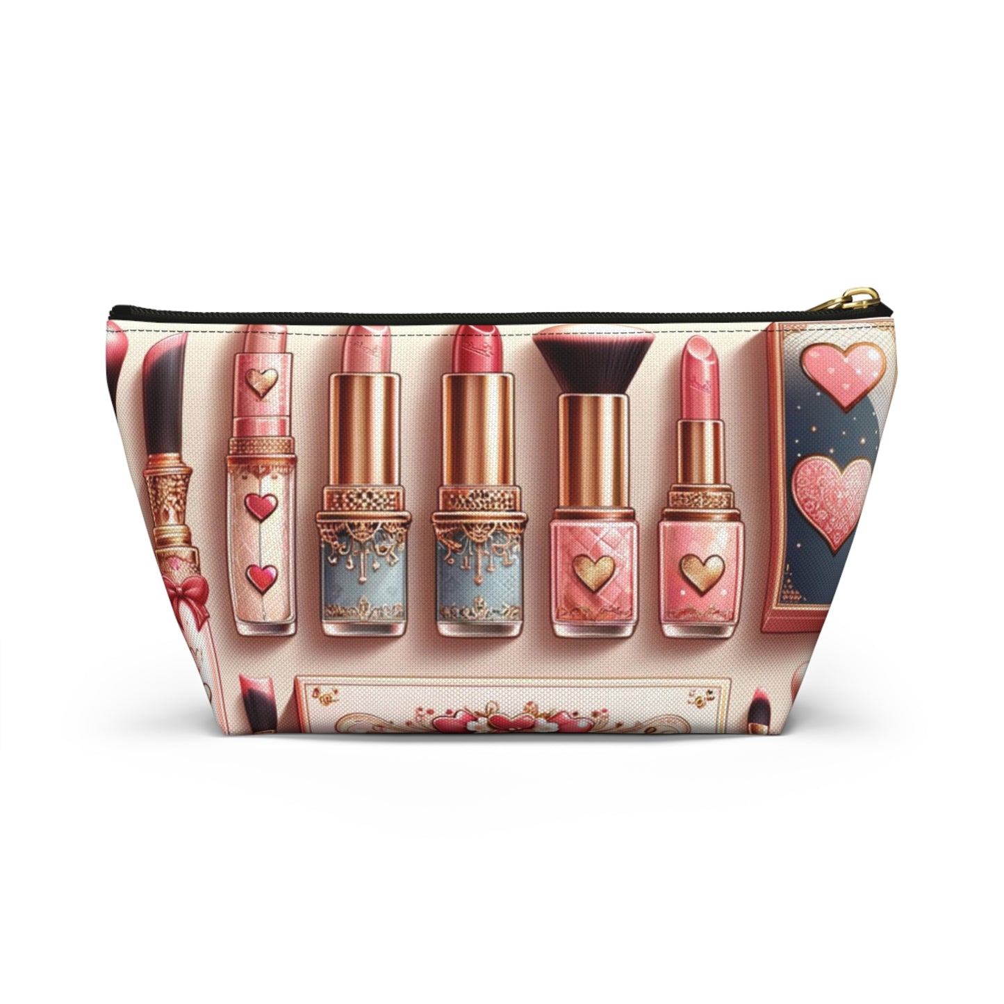 Chic Coquette Beauty Accessory T-Bottom Pouch Feminine Style Makeup Essentials Lipstick Palette Coquette Beauty Makeup Kit