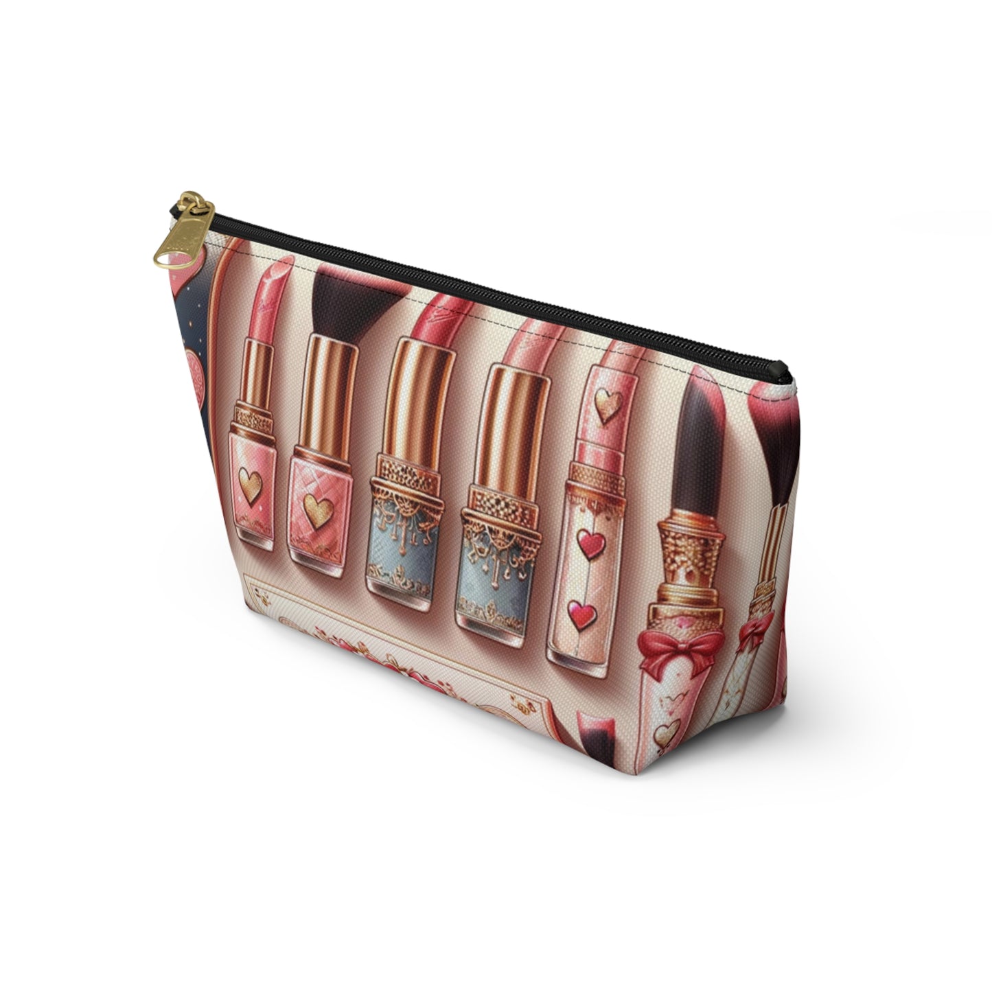 Chic Coquette Beauty Accessory T-Bottom Pouch Feminine Style Makeup Essentials Lipstick Palette Coquette Beauty Makeup Kit