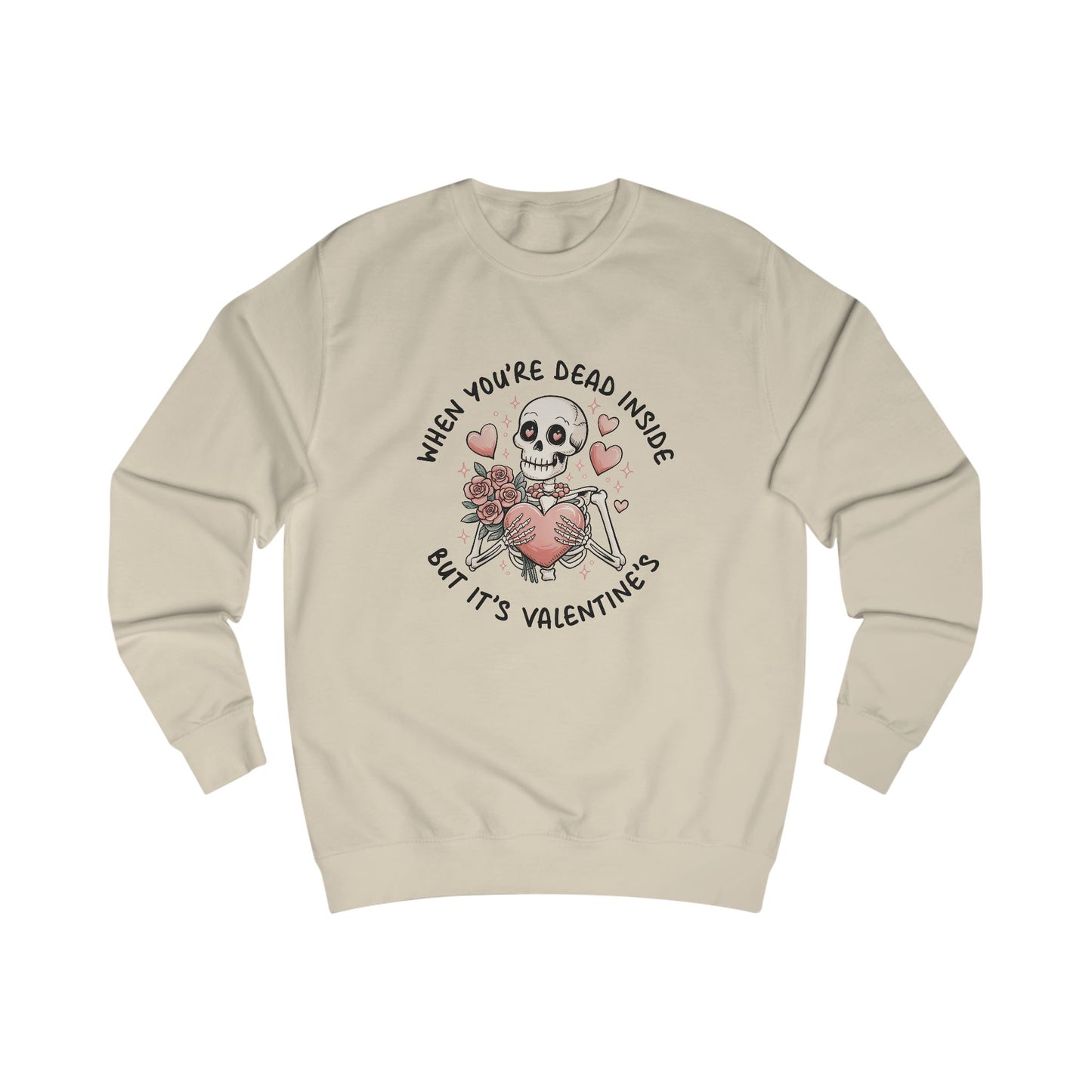Skeleton Heart Roses Sweatshirt, Dead Inside Valentine's Day Jumper, Gothic Love Pullover, Spooky Unisex Top, Halloween Gift, Emo Clothing