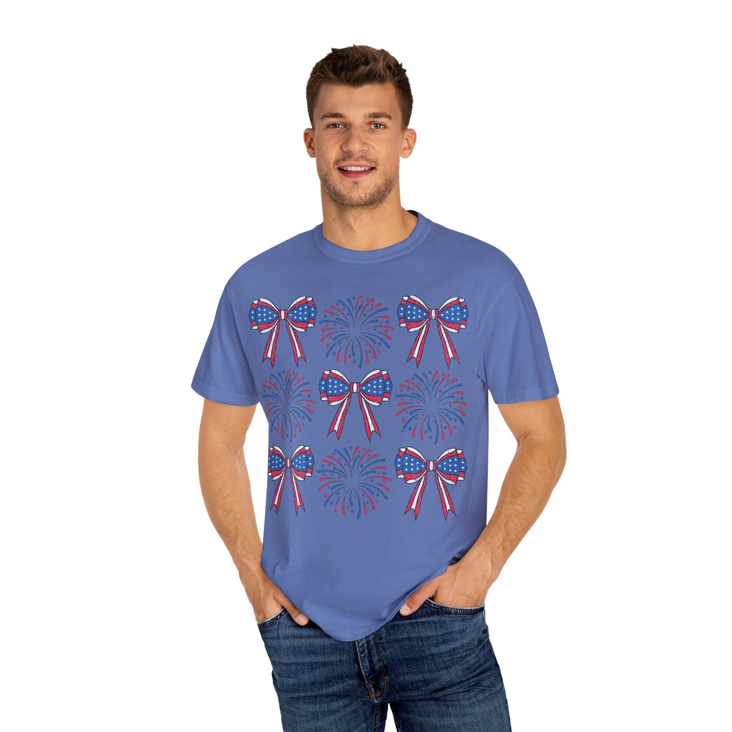 Coquette Bows TShirt, America tee, Patriotic Tee, 4th of July Shirt, Independence Day Tshirt