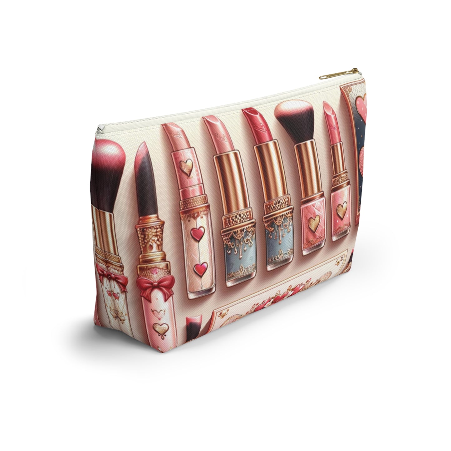 Chic Coquette Beauty Accessory T-Bottom Pouch Feminine Style Makeup Essentials Lipstick Palette Coquette Beauty Makeup Kit