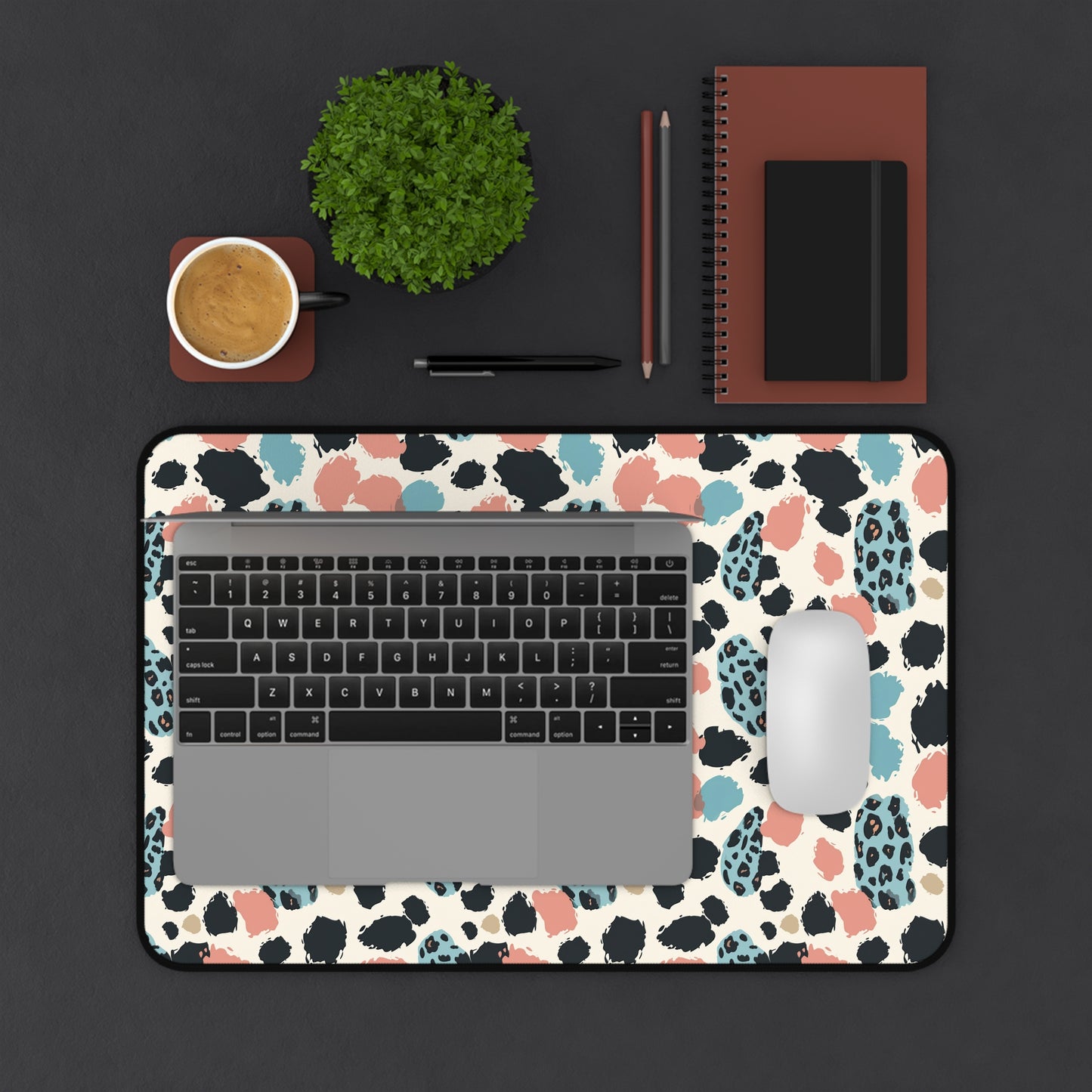 Abstract Animal Print Desk Mat