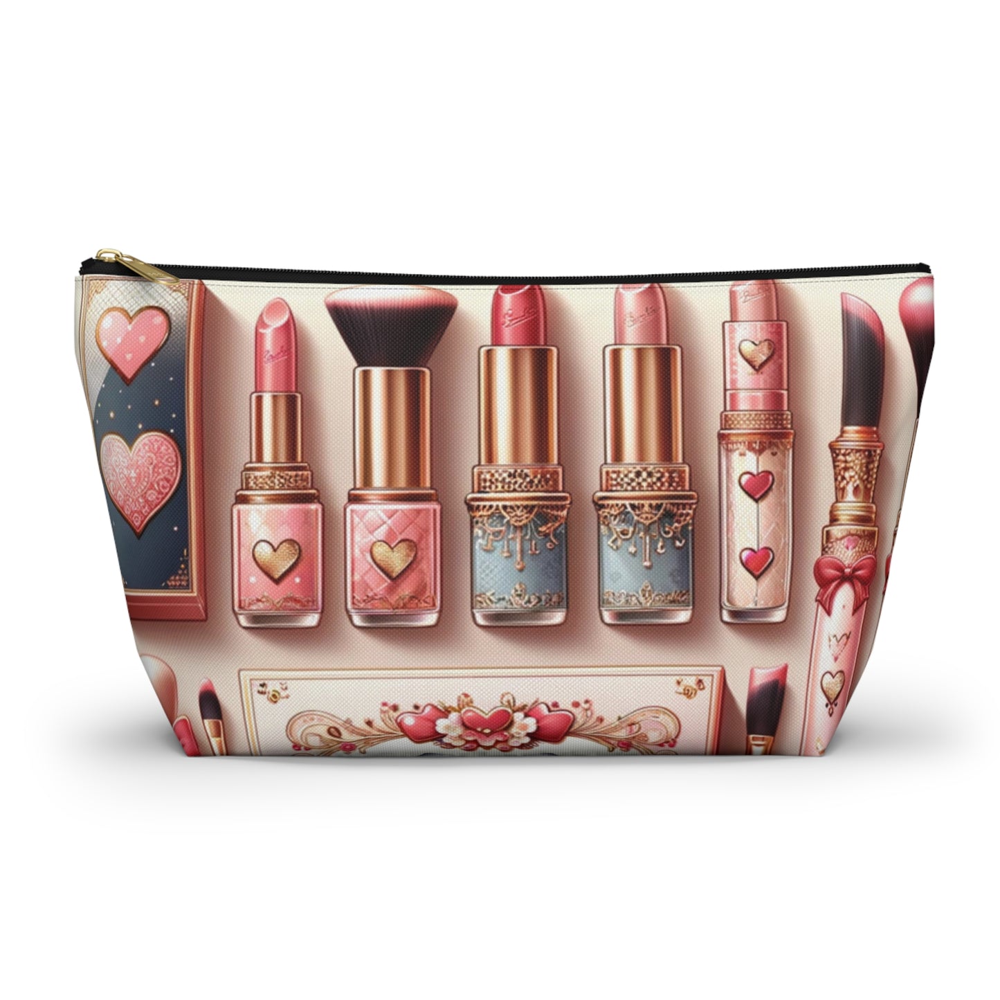 Chic Coquette Beauty Accessory T-Bottom Pouch Feminine Style Makeup Essentials Lipstick Palette Coquette Beauty Makeup Kit