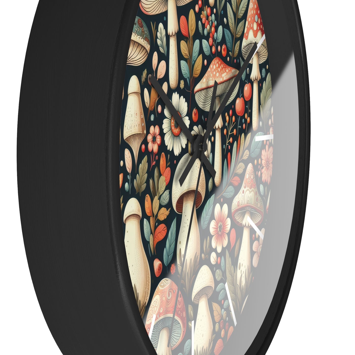 Botanical Mushroom Wall Clock, Nature Themed Clock, Botanical Wall Clock, Unique Wall Clock