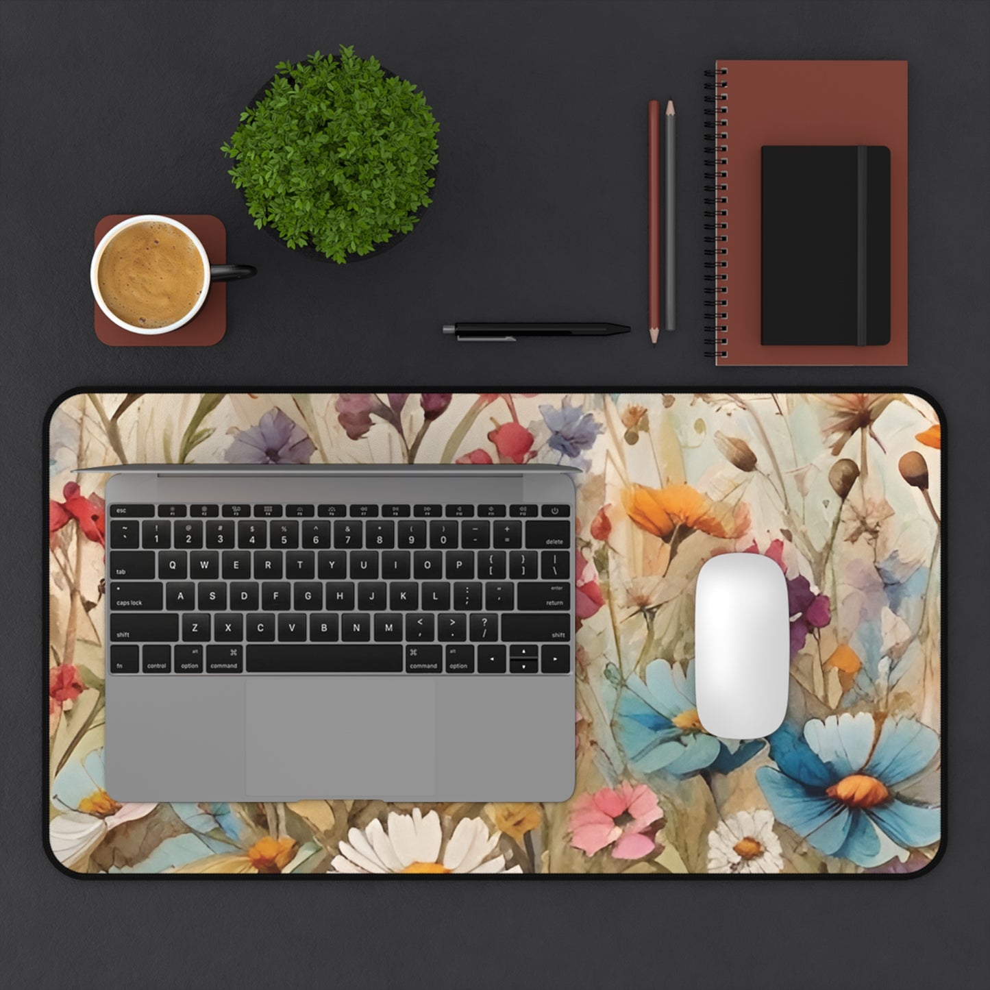 Wildflowers Desk Mat, Whimsical Aesthetic Desk Protector, Nature themed Desk Mat, Aesthetic Desk Mat, Large Desk Mat