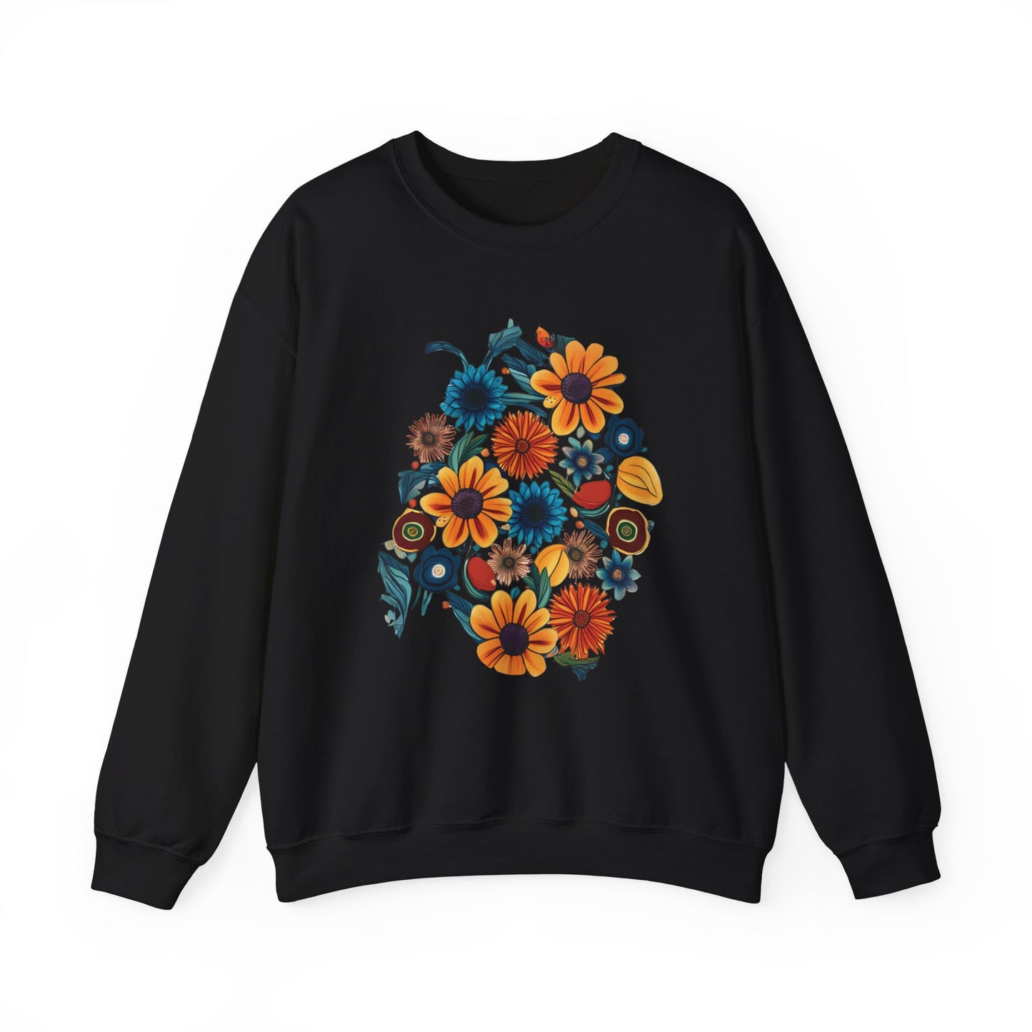 Bohemian Fall Floral Unisex Heavy Blend™ Crewneck Sweatshirt