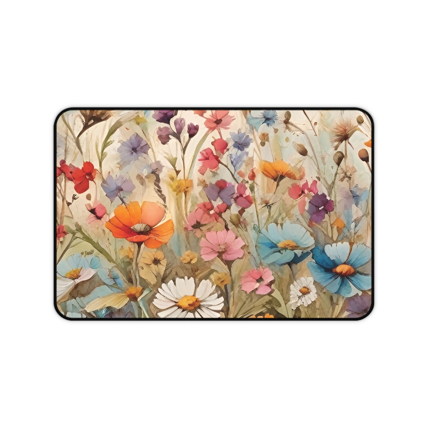 Wildflowers Desk Mat, Whimsical Aesthetic Desk Protector, Nature themed Desk Mat, Aesthetic Desk Mat, Large Desk Mat