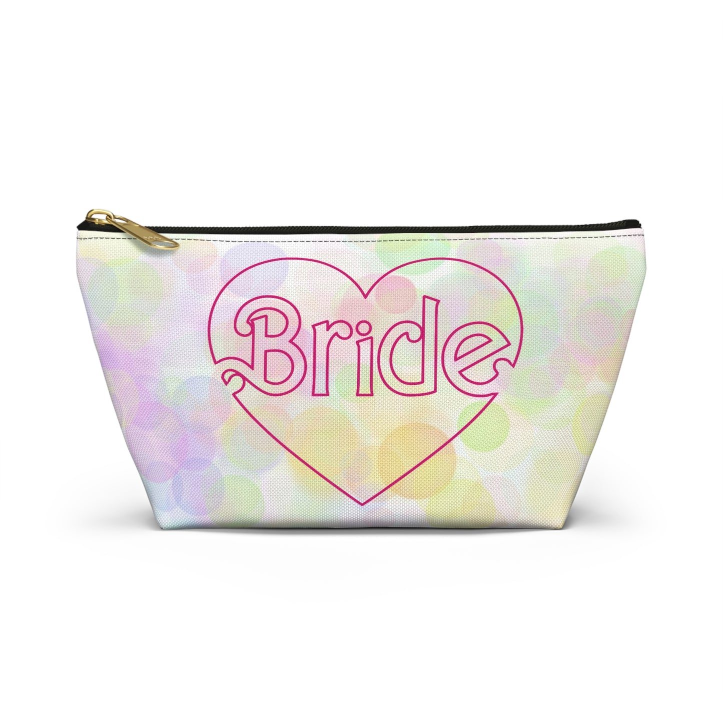 Brides Bokeh Heart Accessory Pouch w T-bottom