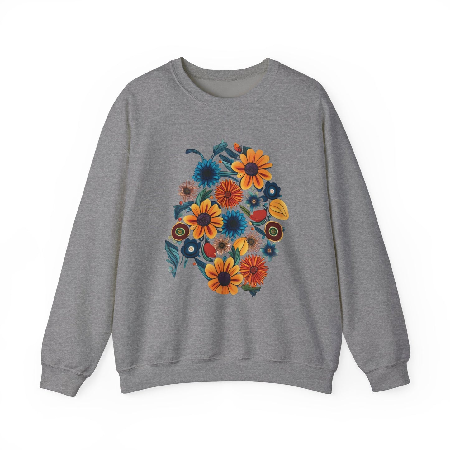 Bohemian Fall Floral Unisex Heavy Blend™ Crewneck Sweatshirt
