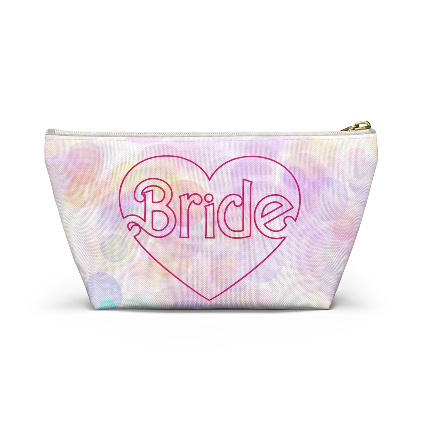 Brides Bokeh Heart Accessory Pouch w T-bottom