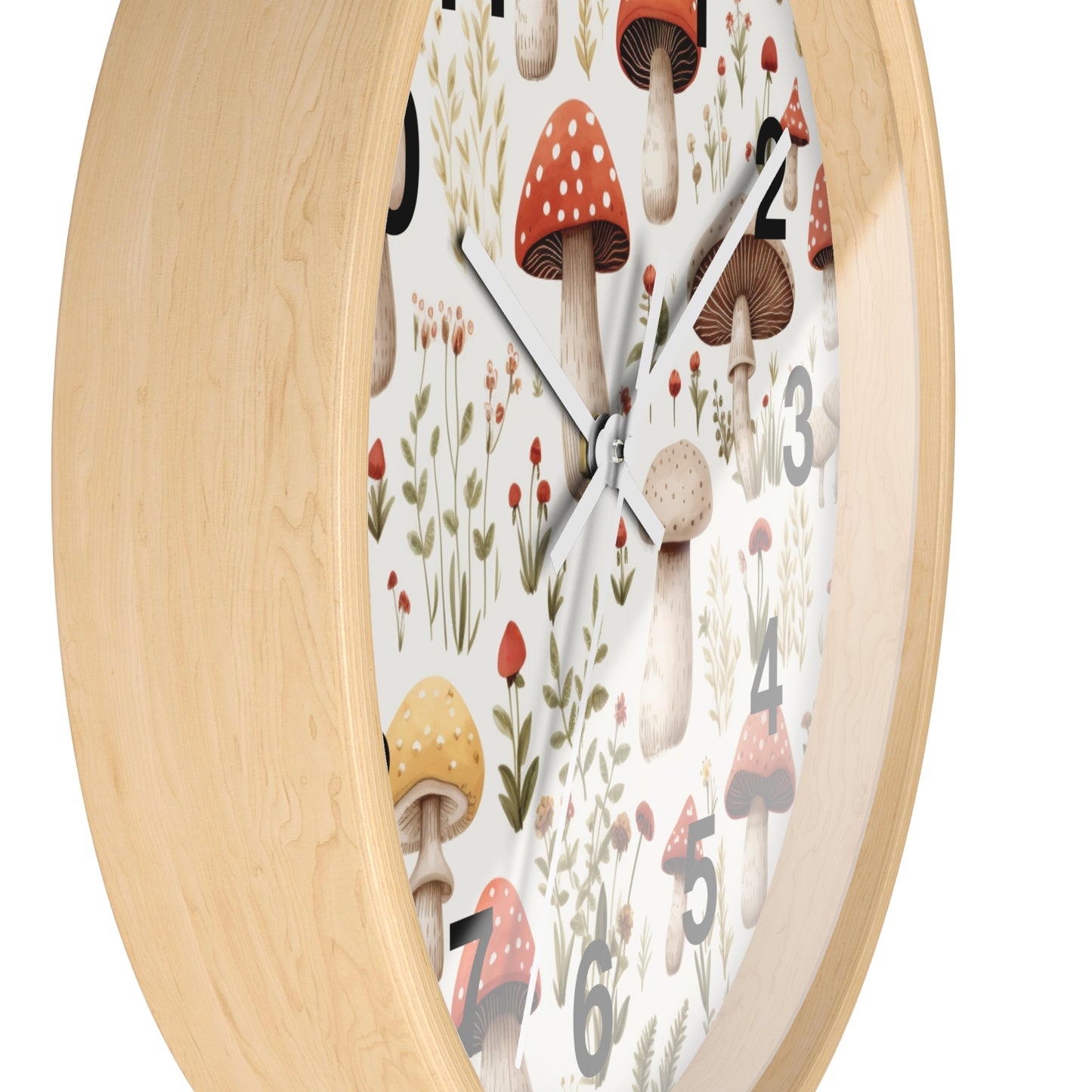 Mushroom and Meadow Wall Clock