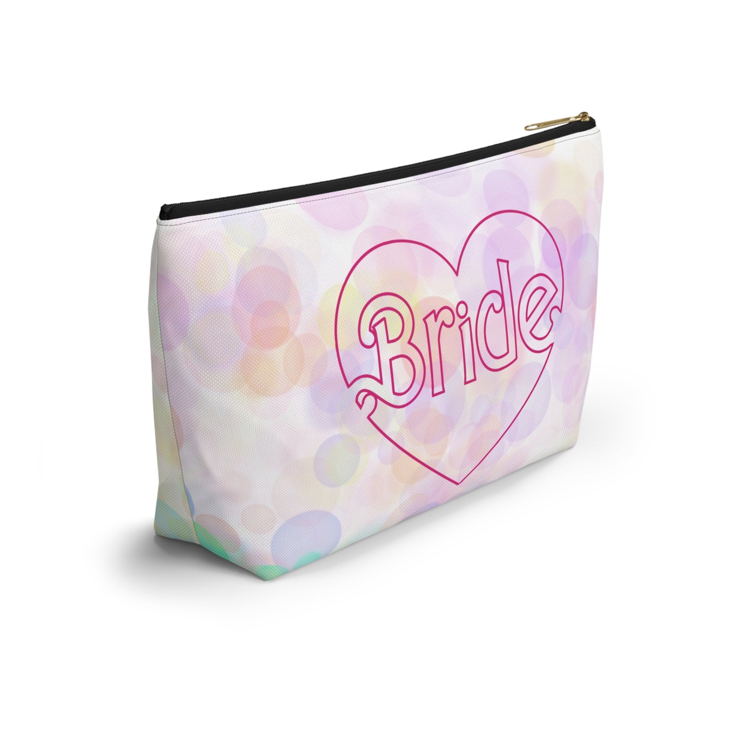 Brides Bokeh Heart Accessory Pouch w T-bottom